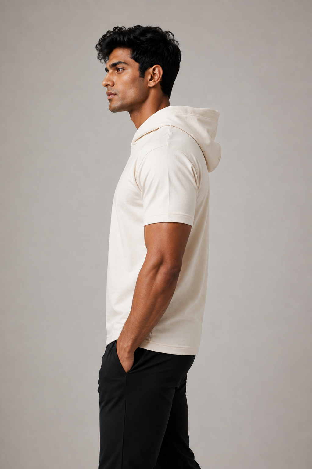 Ivory Luxe Heavyweight Half Sleeve Hoodie(SET OF 4 )