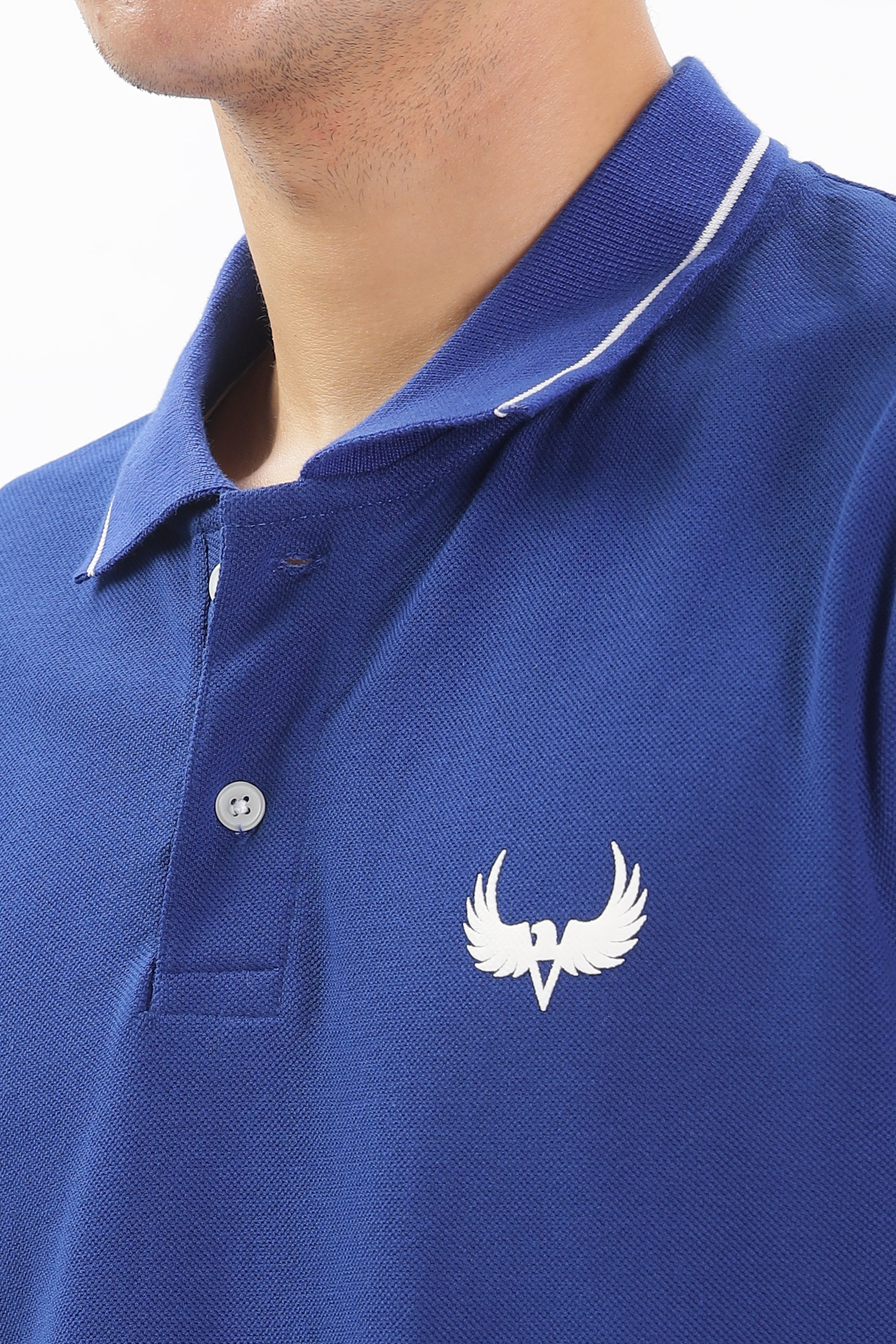 Avenster Men's Royal Blue Cotton Polo Shirt