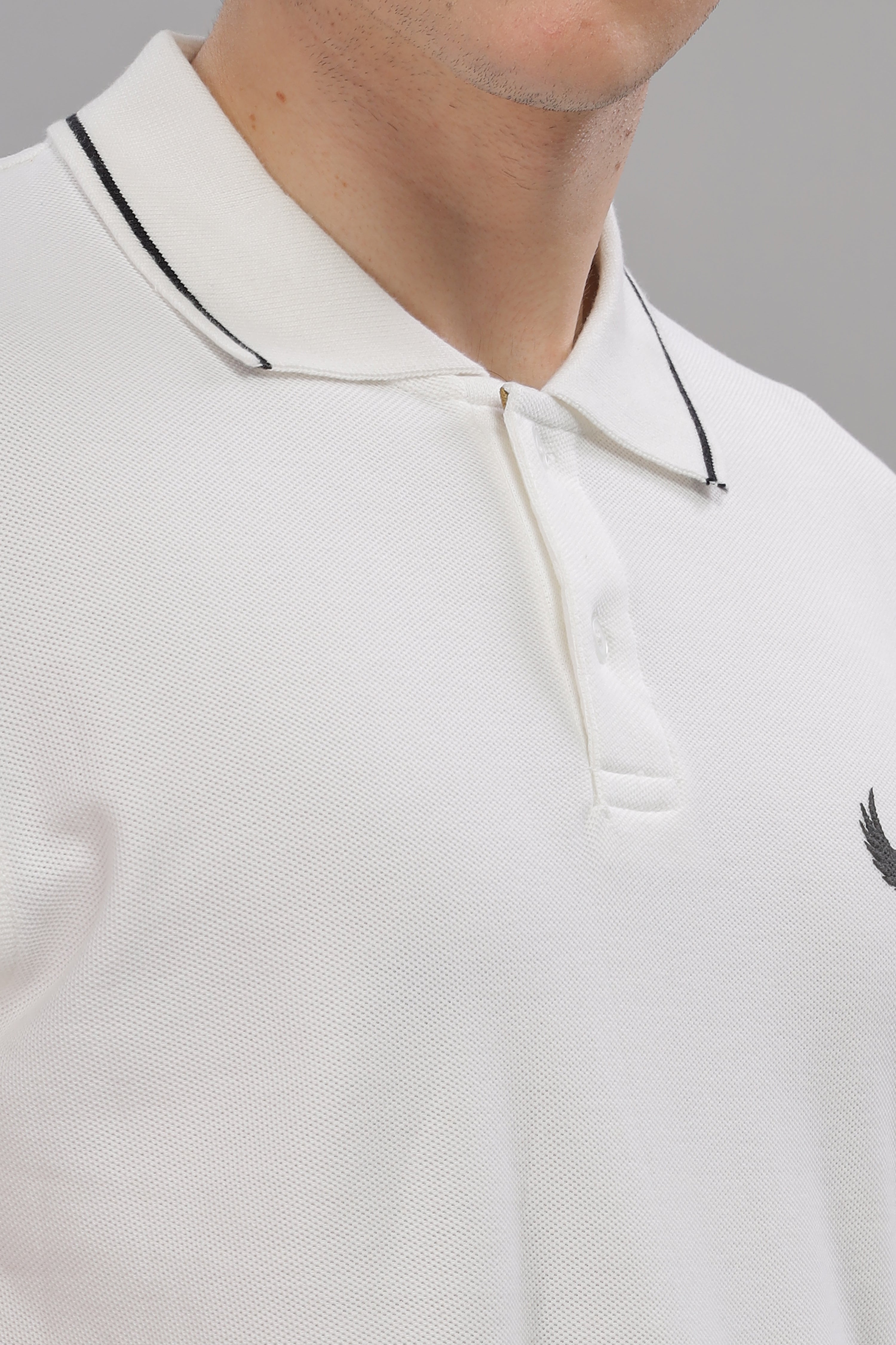 Avenster Men's White Cotton Polo Shirt