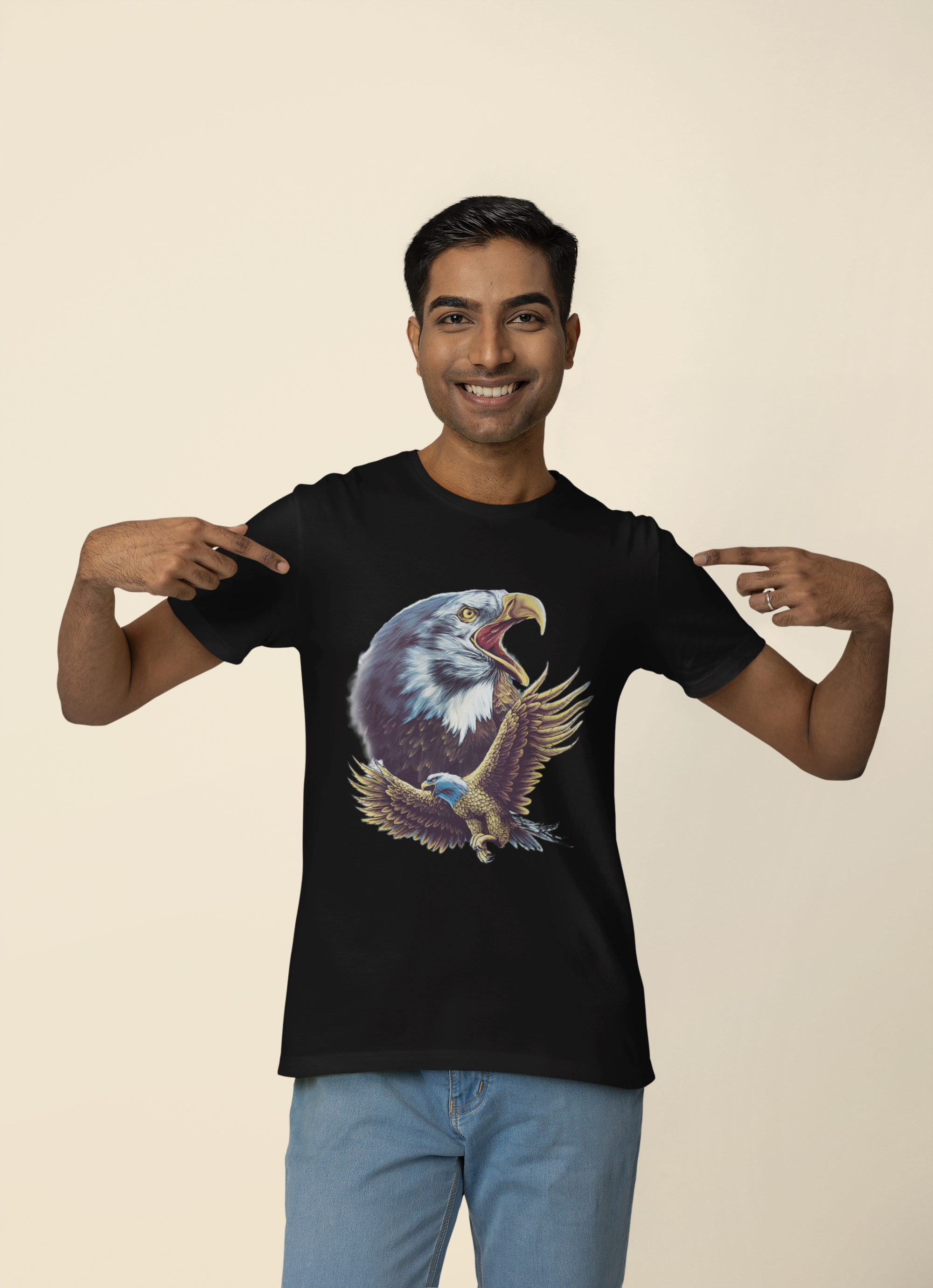 Avenster Radium-Printed Eagle Print T-shirt that Glows in the Dark