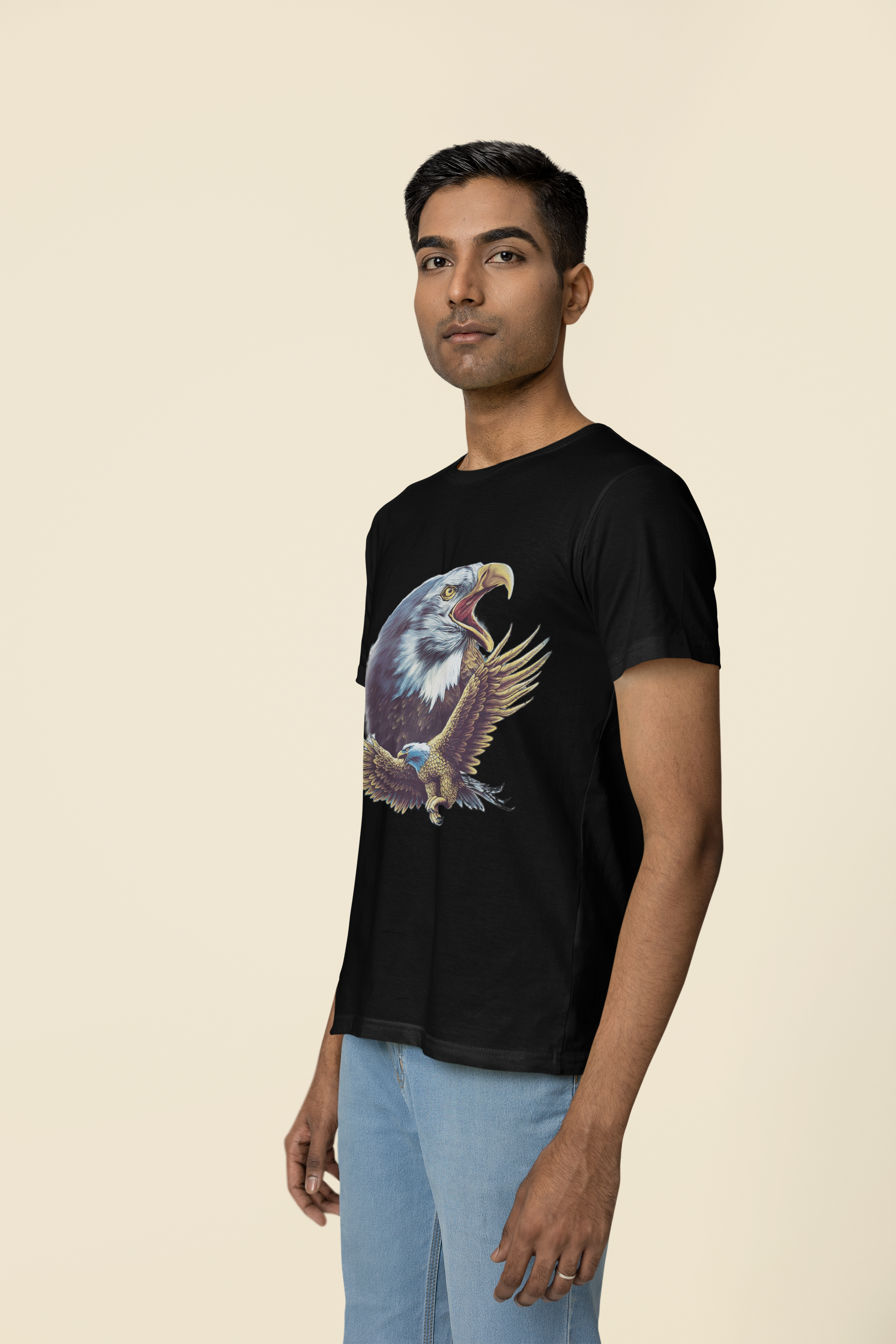 Avenster Radium-Printed Eagle Print T-shirt that Glows in the Dark