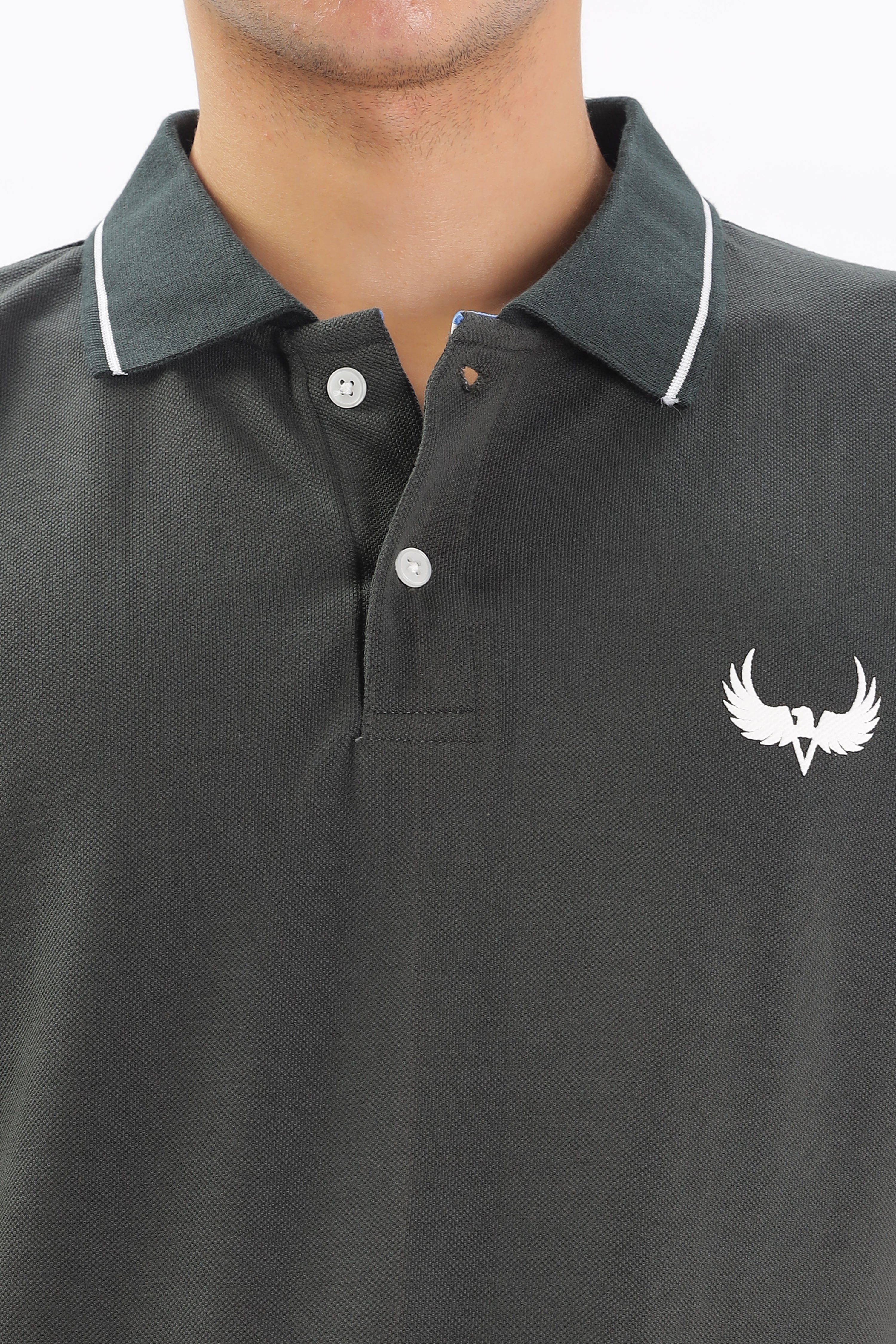 Avenster Men's Olive Green Cotton Polo Shirt