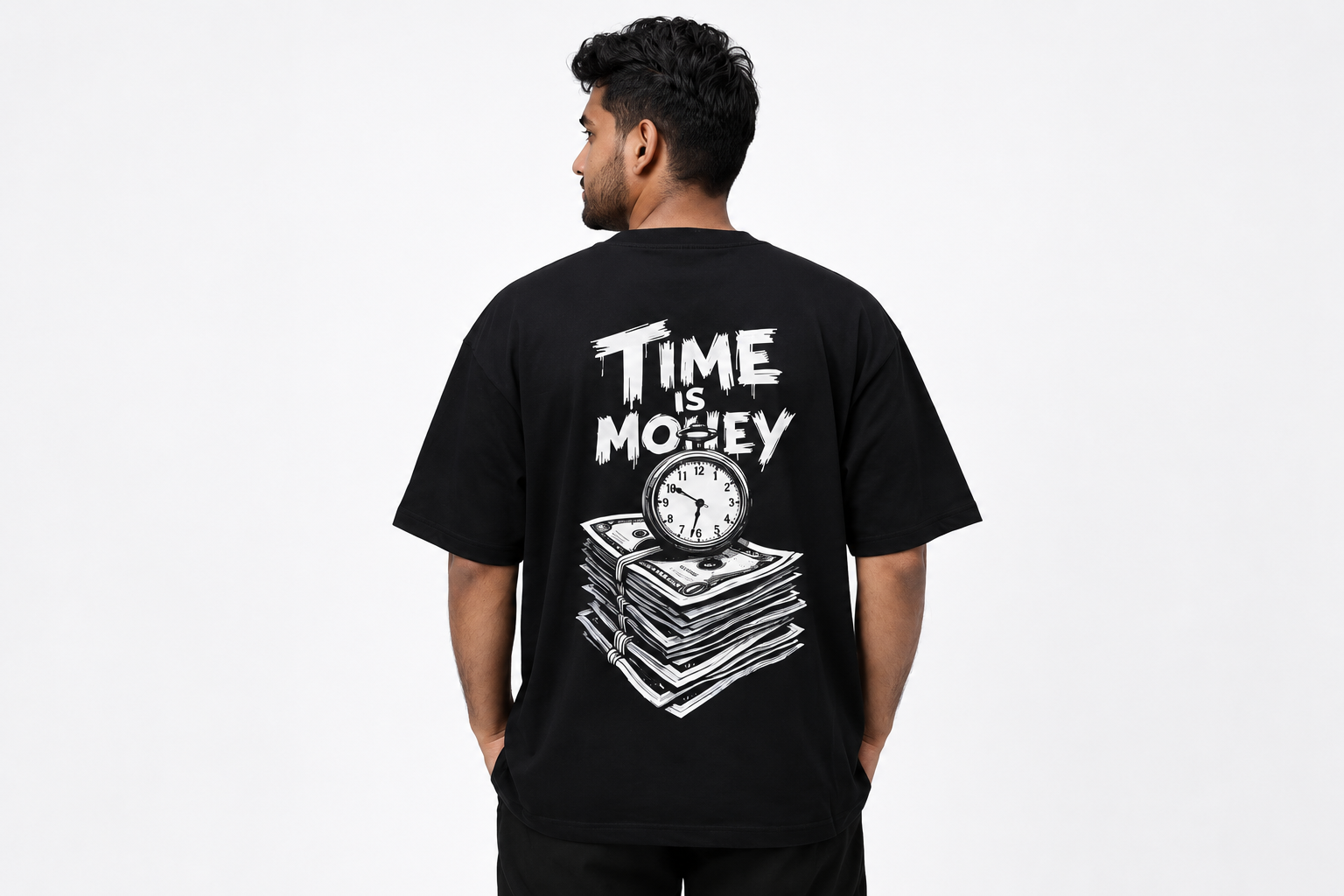 Time Is Money Premium Oversized T-Shirt(SET OF 4)