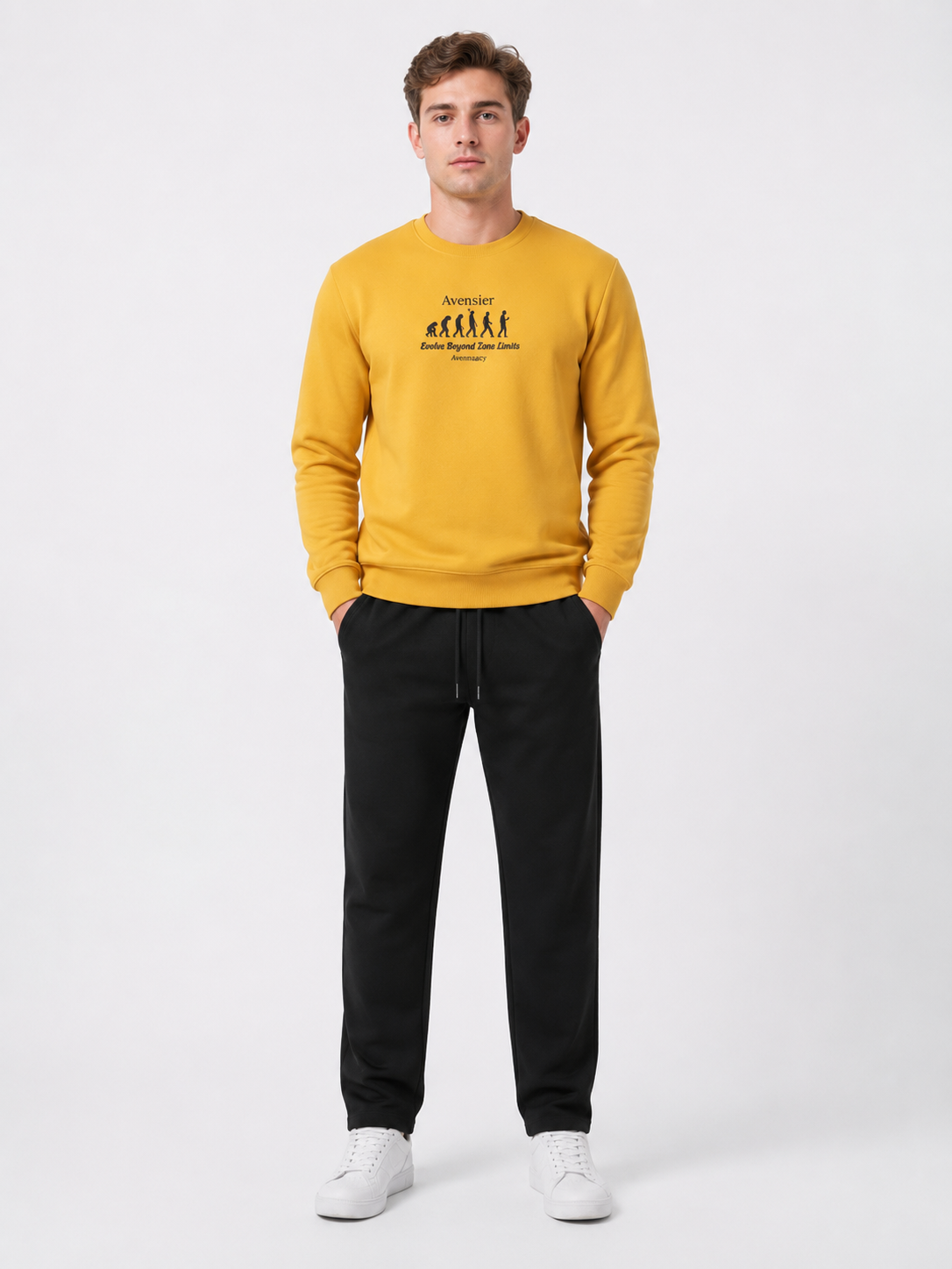 Mustard Evolution Graphic Sweatshirt