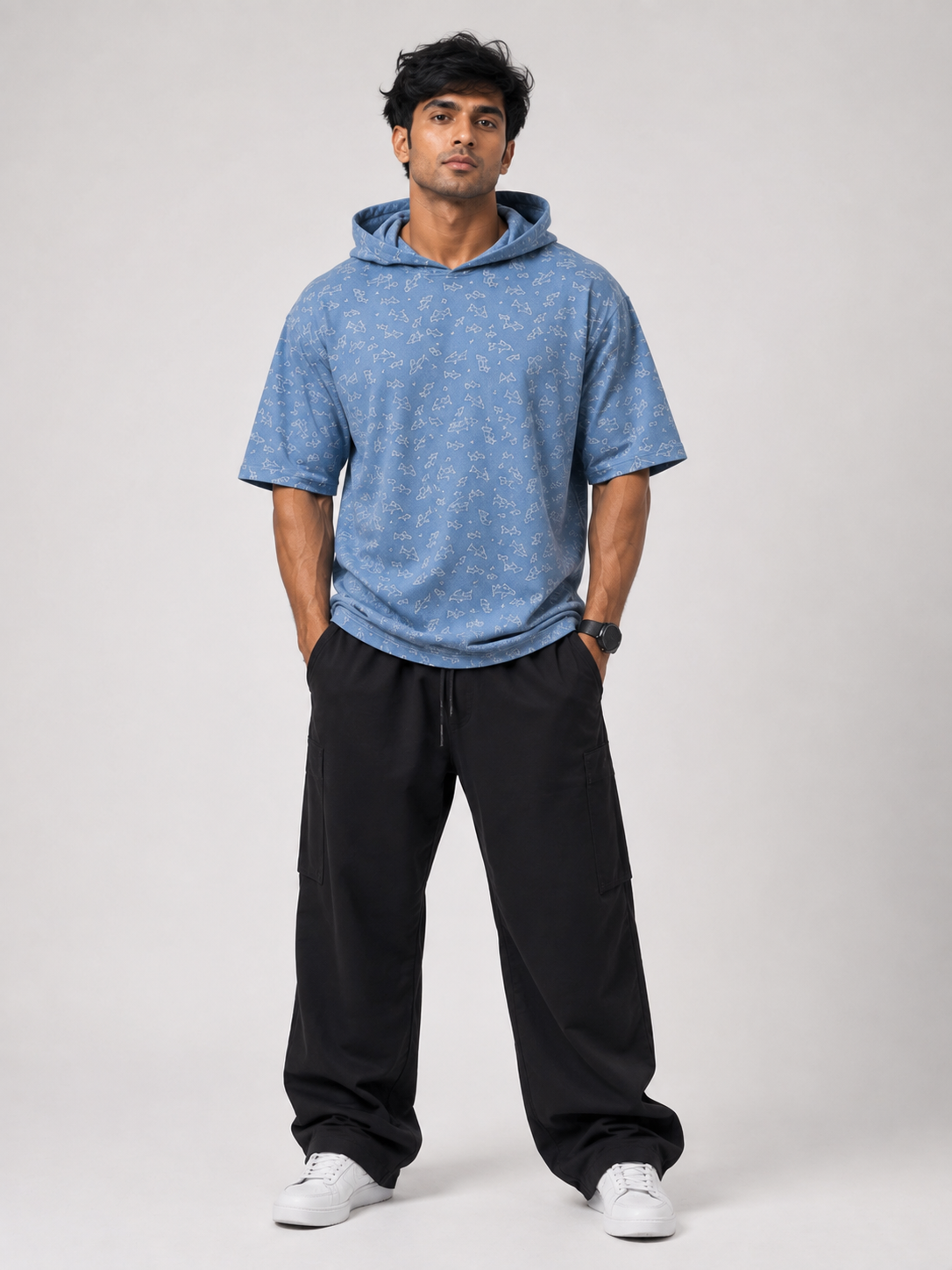 Sky Drift AOP Heavyweight Half Sleeve Hoodie