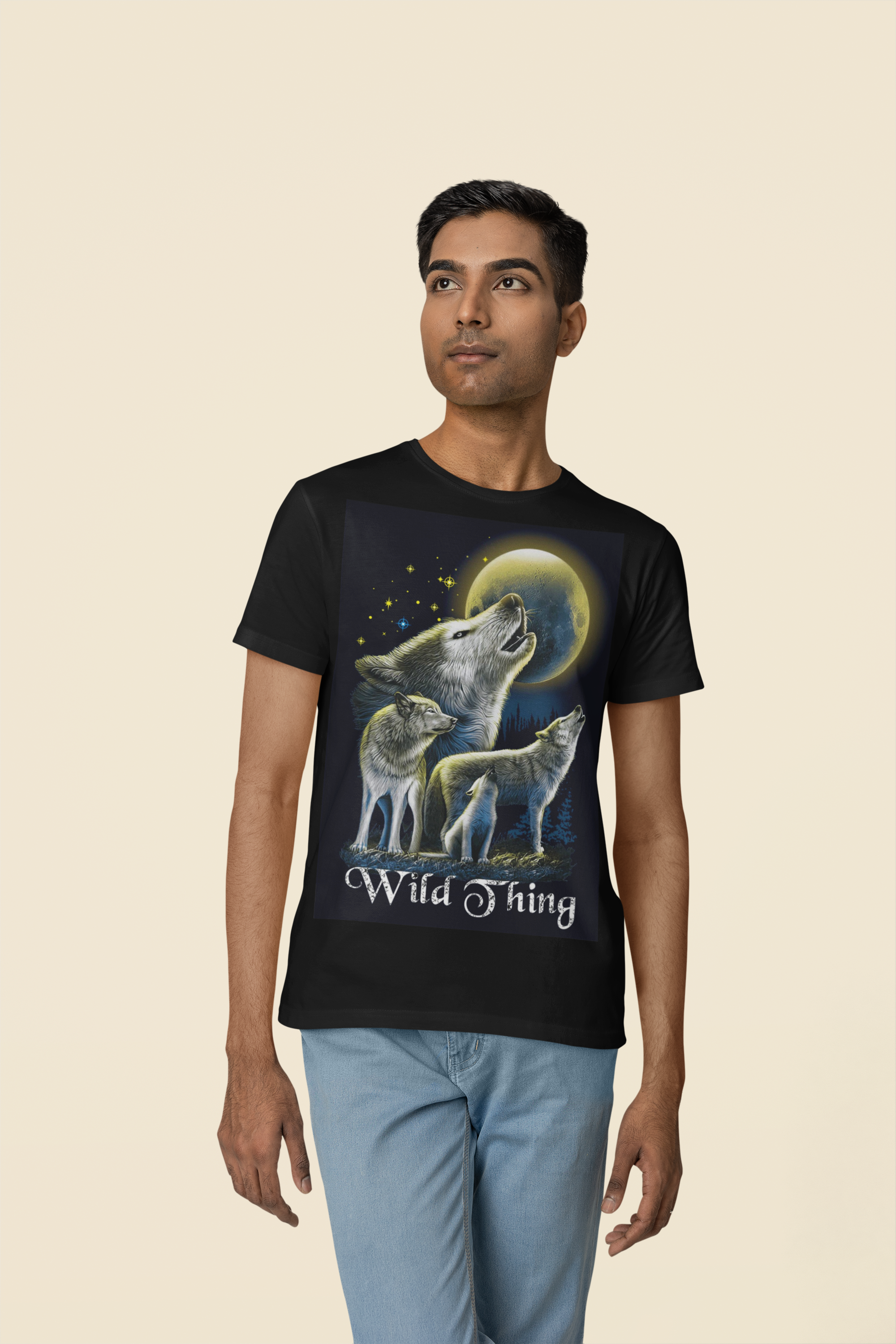 Avenster Radium-Printed Fox Print T-shirt that Glows in the Dark