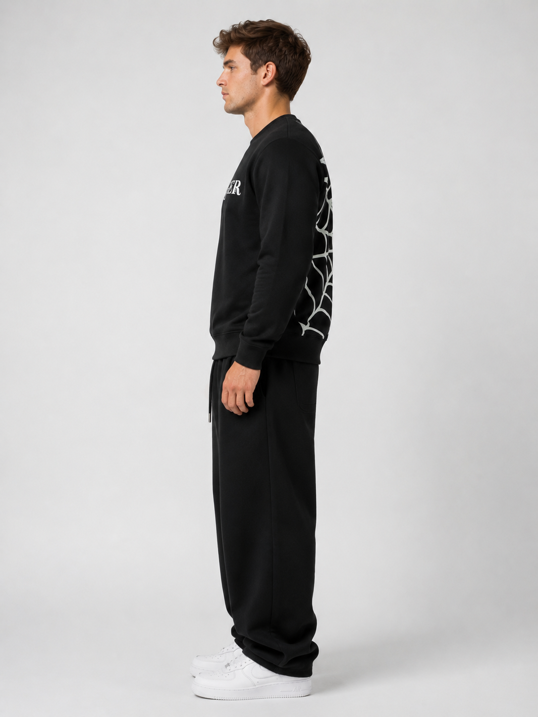 Black STRONGER Essential – 320 GSM Cotton Sweatshirt