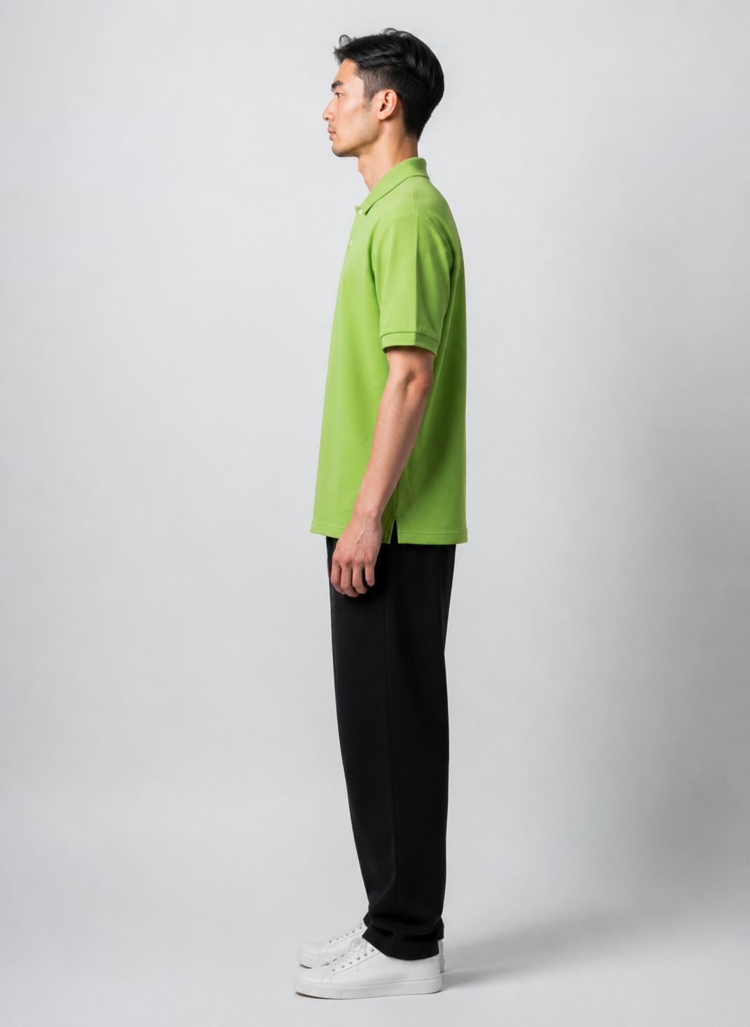 Lime Green Solid Premium Cotton Polo T-Shirt – 220 GSM | Classic Fit