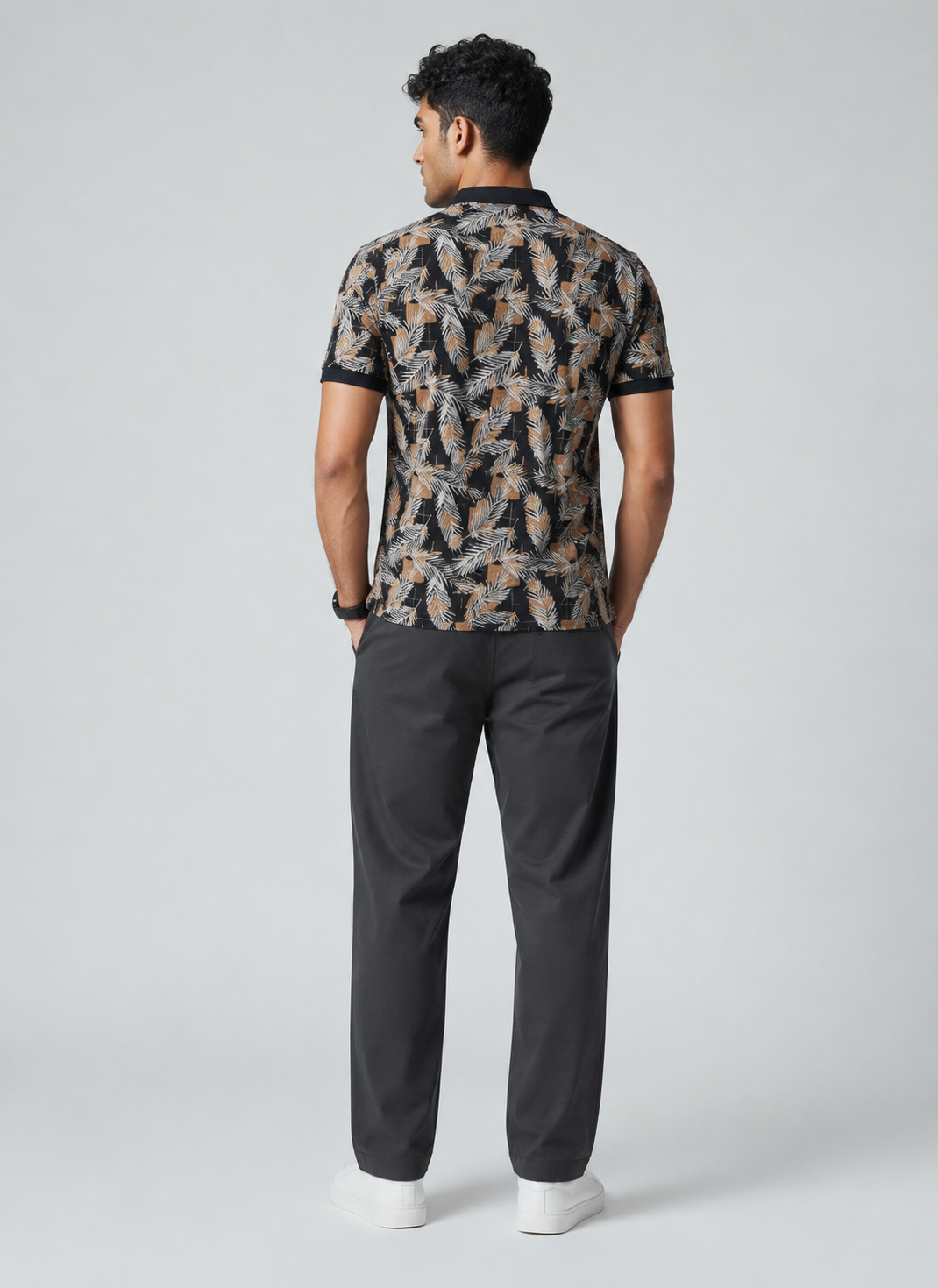 Midnight Palm AOP Polo(SET OF 4)