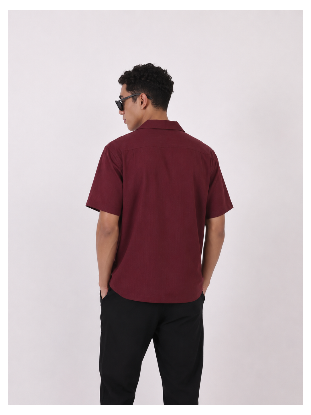 Men's Premium Heavyweight Cotton Cuban Collar Shirt – Burgundy Wine