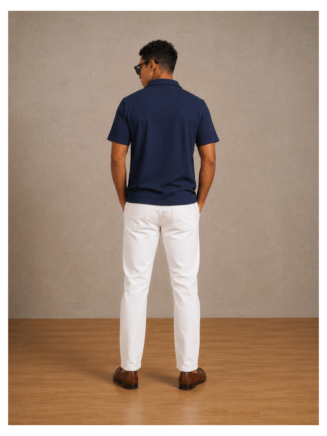Men's Premium Heavyweight Cotton Cuban Collar Shirt – Midnight Navy