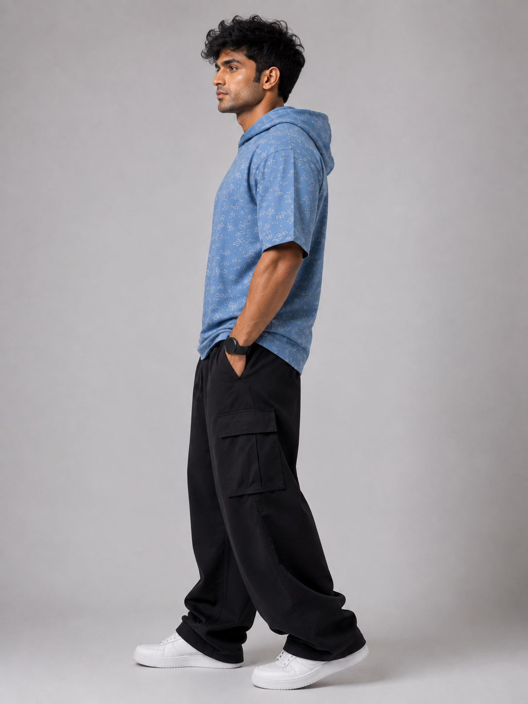 Sky Drift AOP Heavyweight Half Sleeve Hoodie