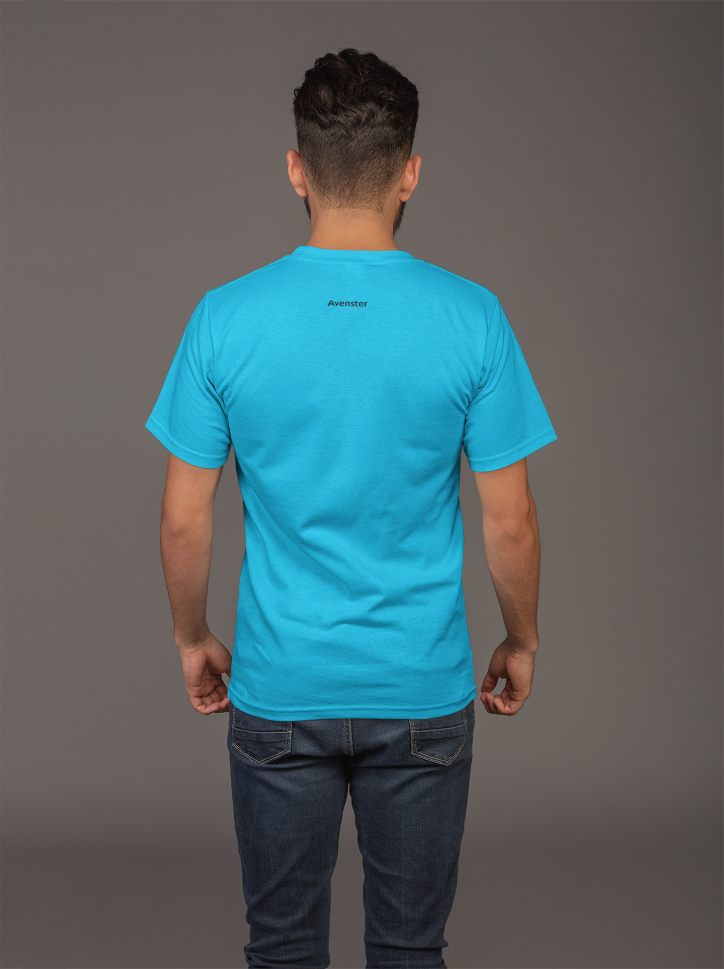 Avenster Blue Unisex Solid Cotton Crew Neck T-shirt (No Print or Logo)