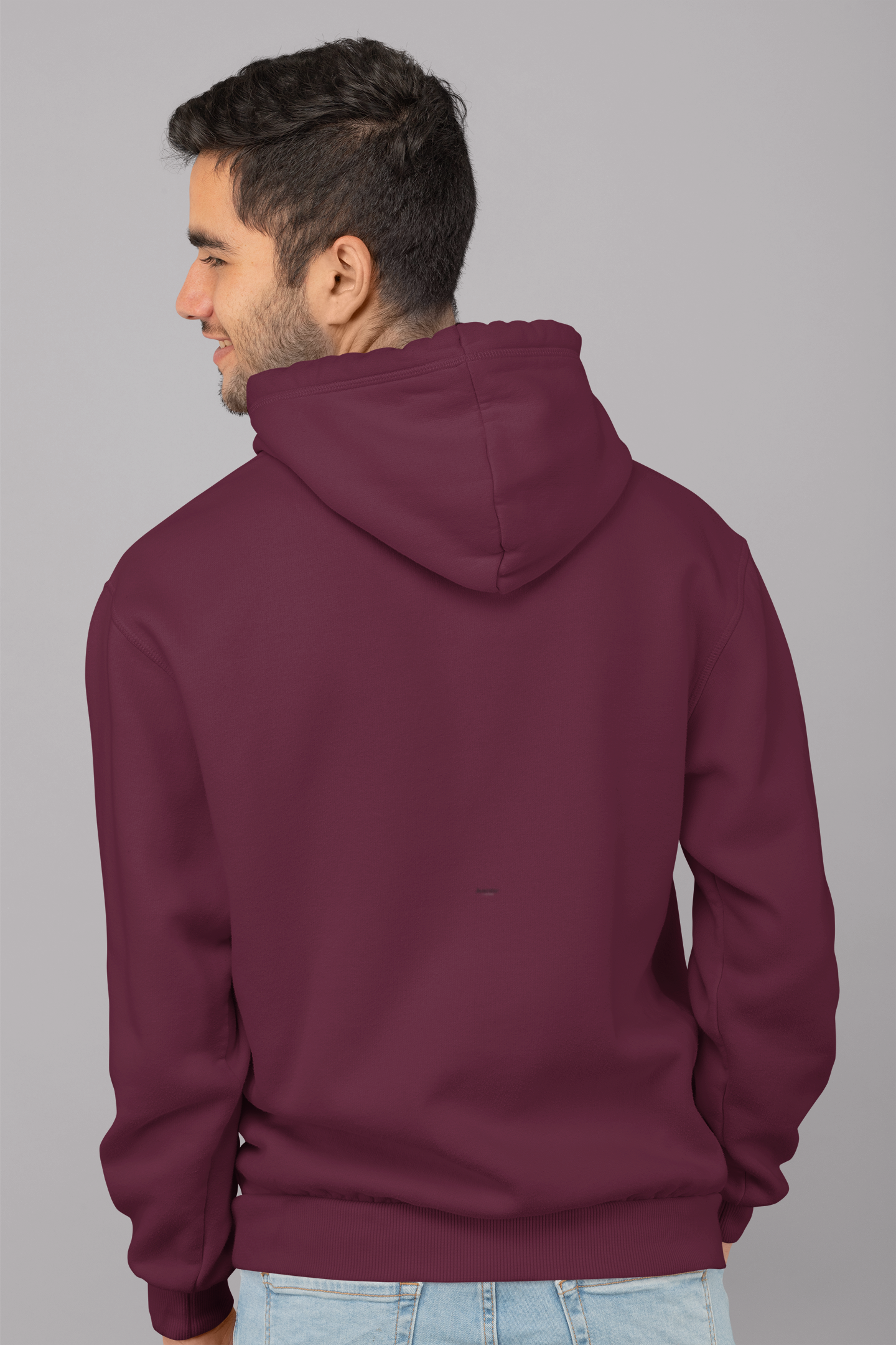 Avenster Cotton Maroon Solid Hoodie