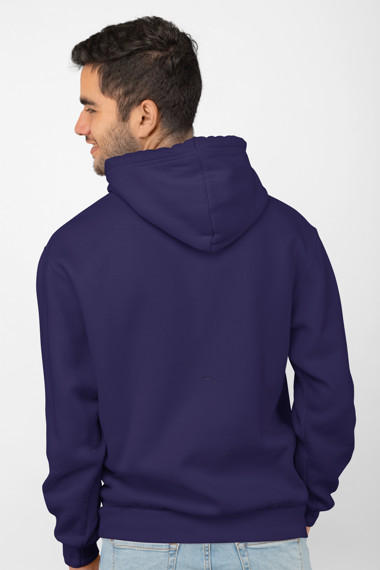 Avenster Cotton Navy Blue Solid Hoodie