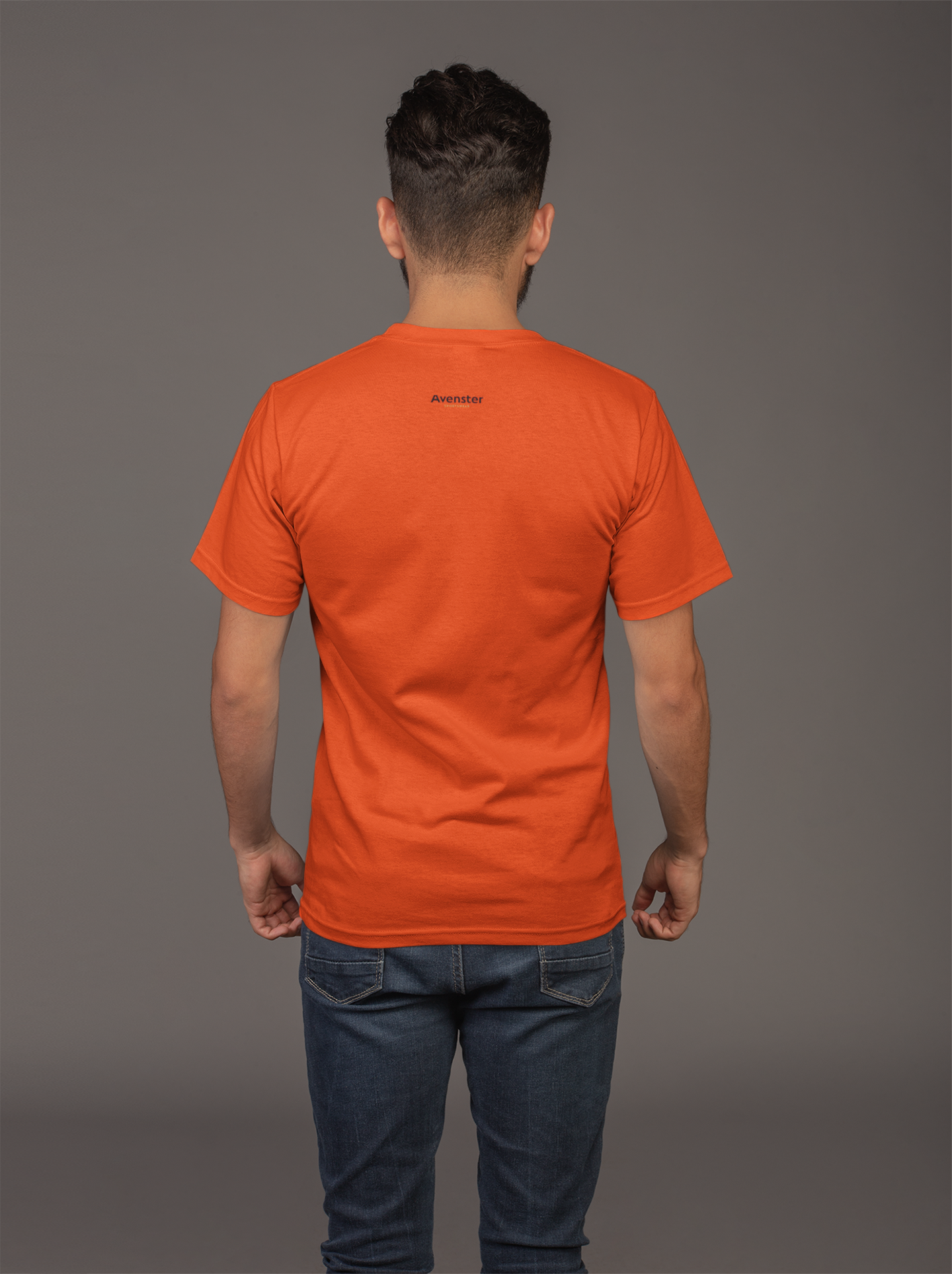 Avenster Orange Unisex Solid Cotton Crew Neck T-shirt (No Print or Logo)