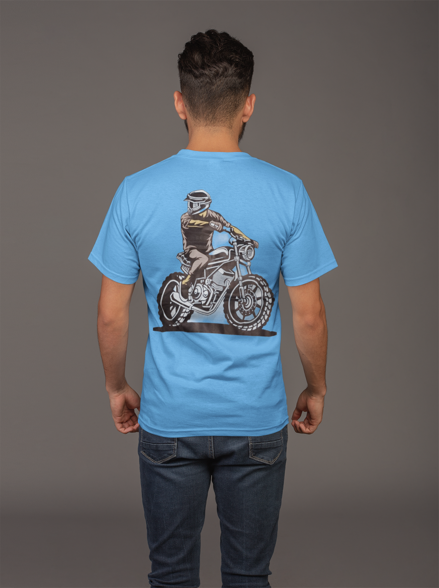 Avenster Blue T-shirt with Bike Graphic Design