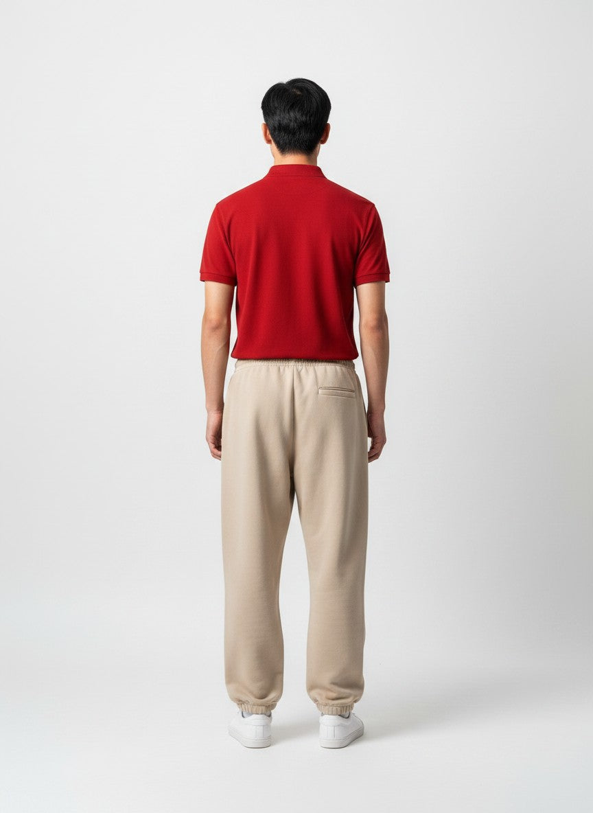 Classic Red Solid Premium Cotton Polo T-Shirt – 220 GSM | Classic Fit