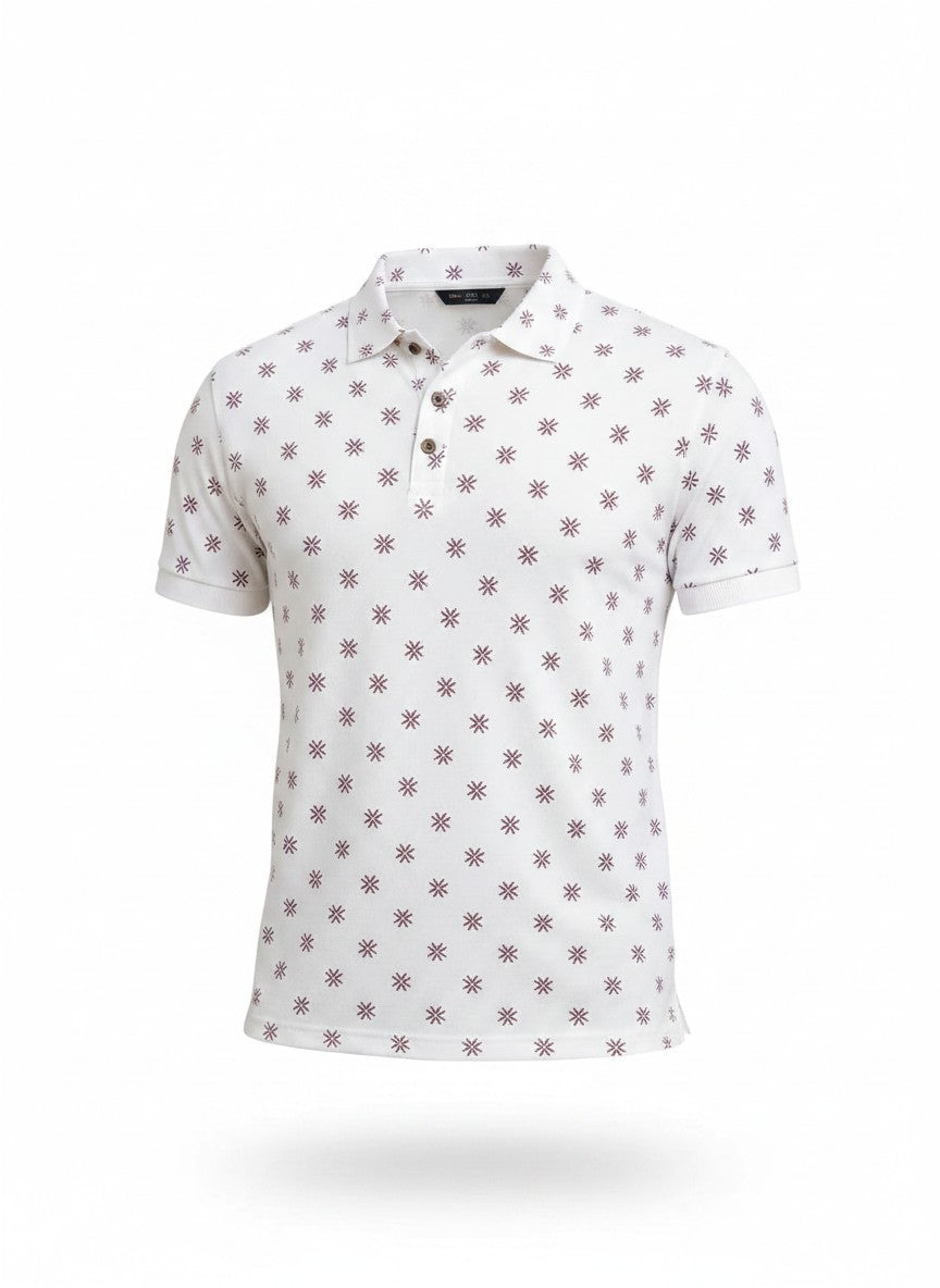 Ivory Bloom AOP Polo(SET OF 4)