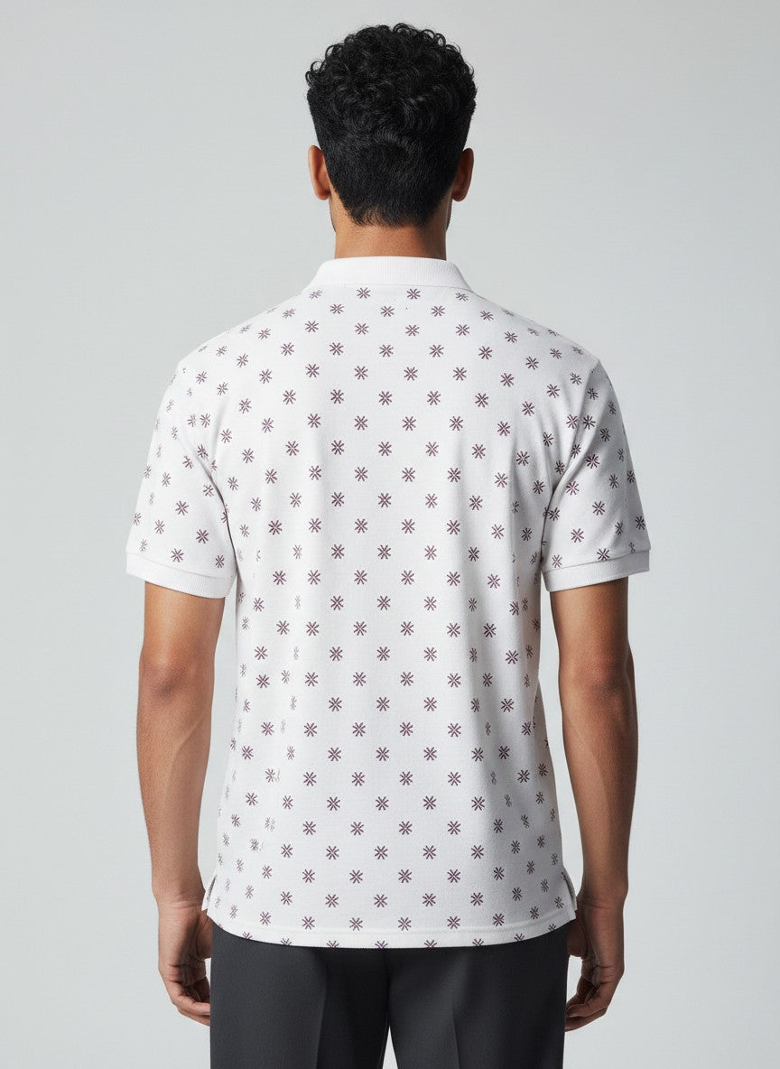 Ivory Bloom AOP Polo(SET OF 4)