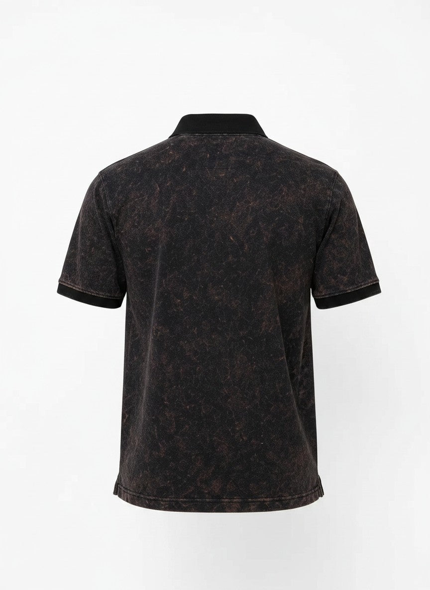 Avenster Obsidian Polo – Black Acid Wash