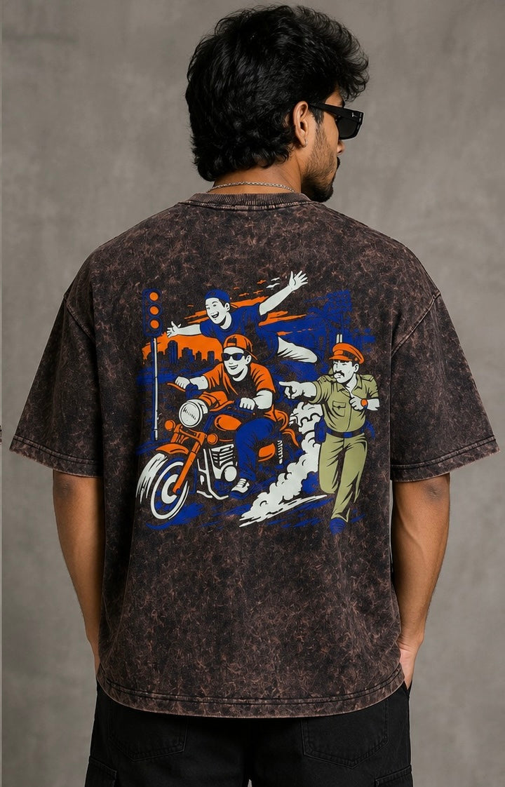 Mocha Fade Acid Wash Tee(SET OF 4)