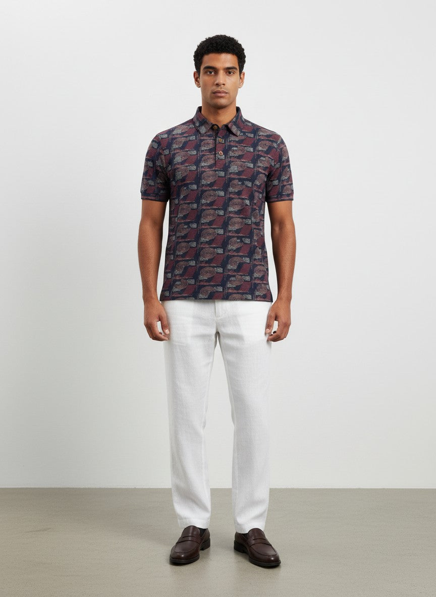 Heritage Mosaic AOP Polo T-Shirt(SET OF 4)