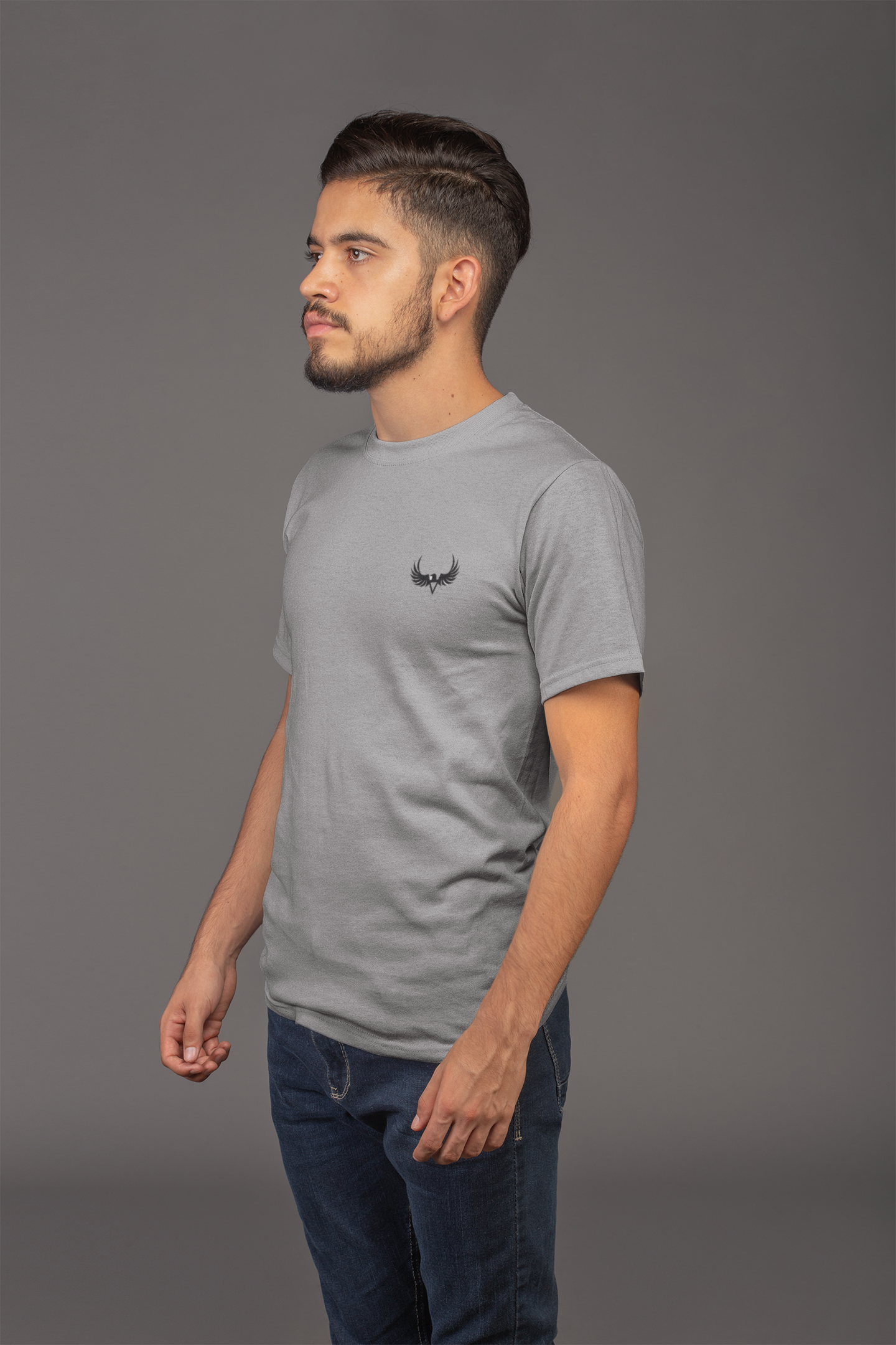 Avenster Dark Grey T-shirt with Cartoon Graphic Design