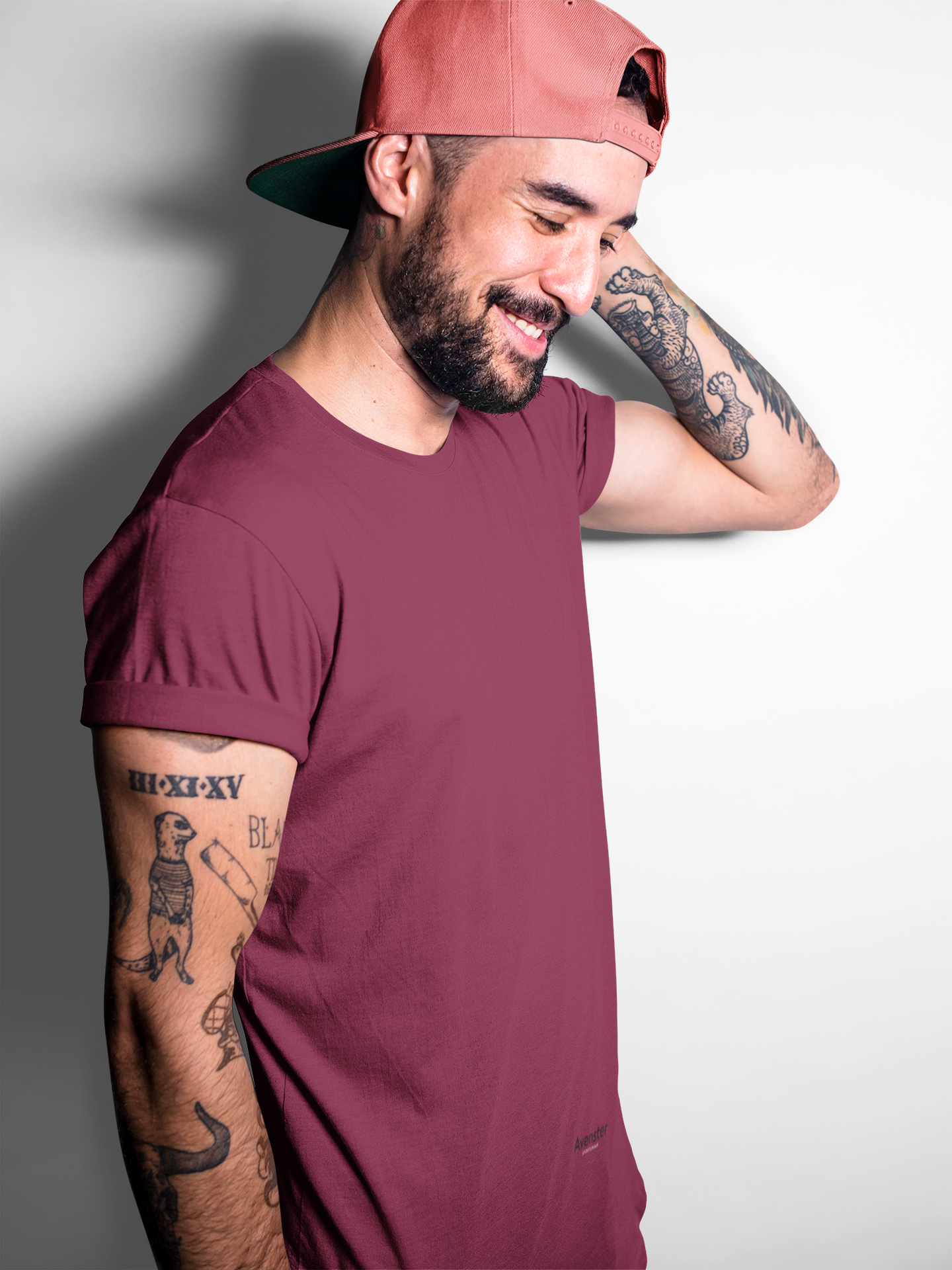 Avenster Maroon Unisex Solid Cotton Crew Neck T-shirt (No Print or Logo)