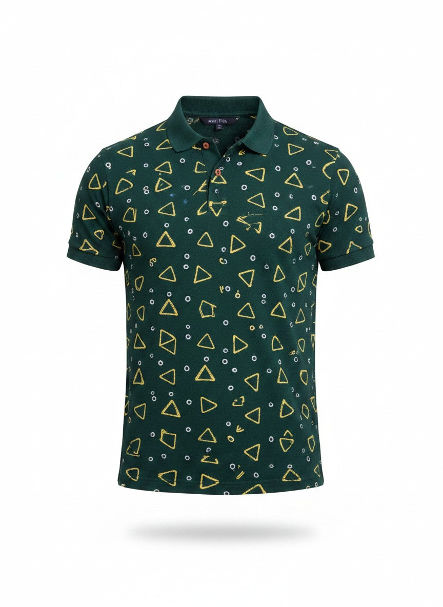 Olive Orbit AOP Polo(SET OF 4)