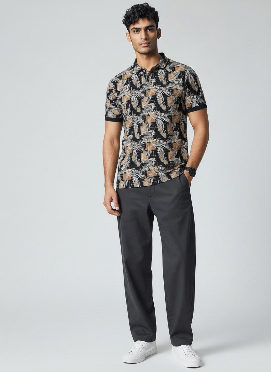 Midnight Palm AOP Polo(SET OF 4)