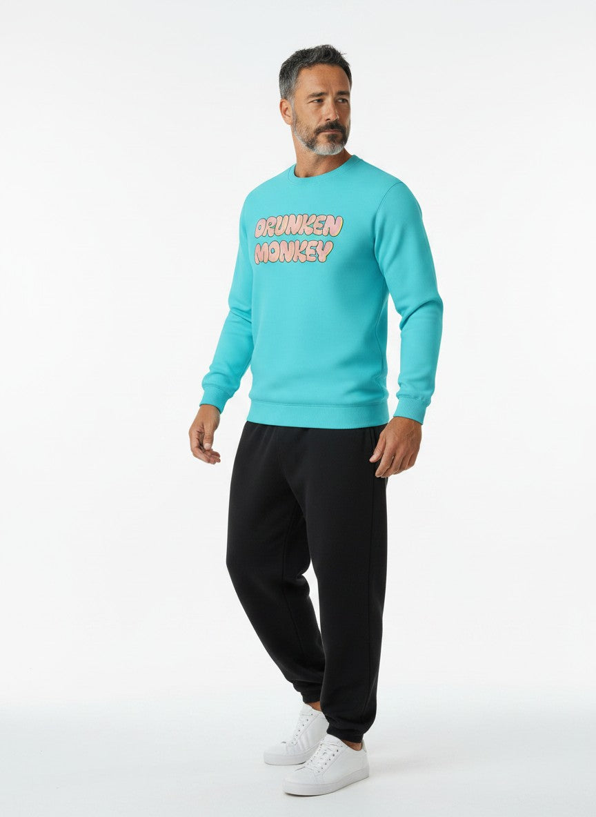 Aqua Drunken Monkey – 320 GSM Cotton Sweatshirt