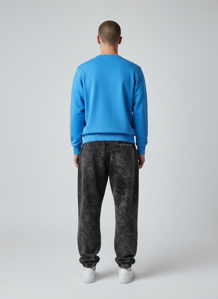 Electric Blue Flame – 320 GSM Cotton Sweatshirt