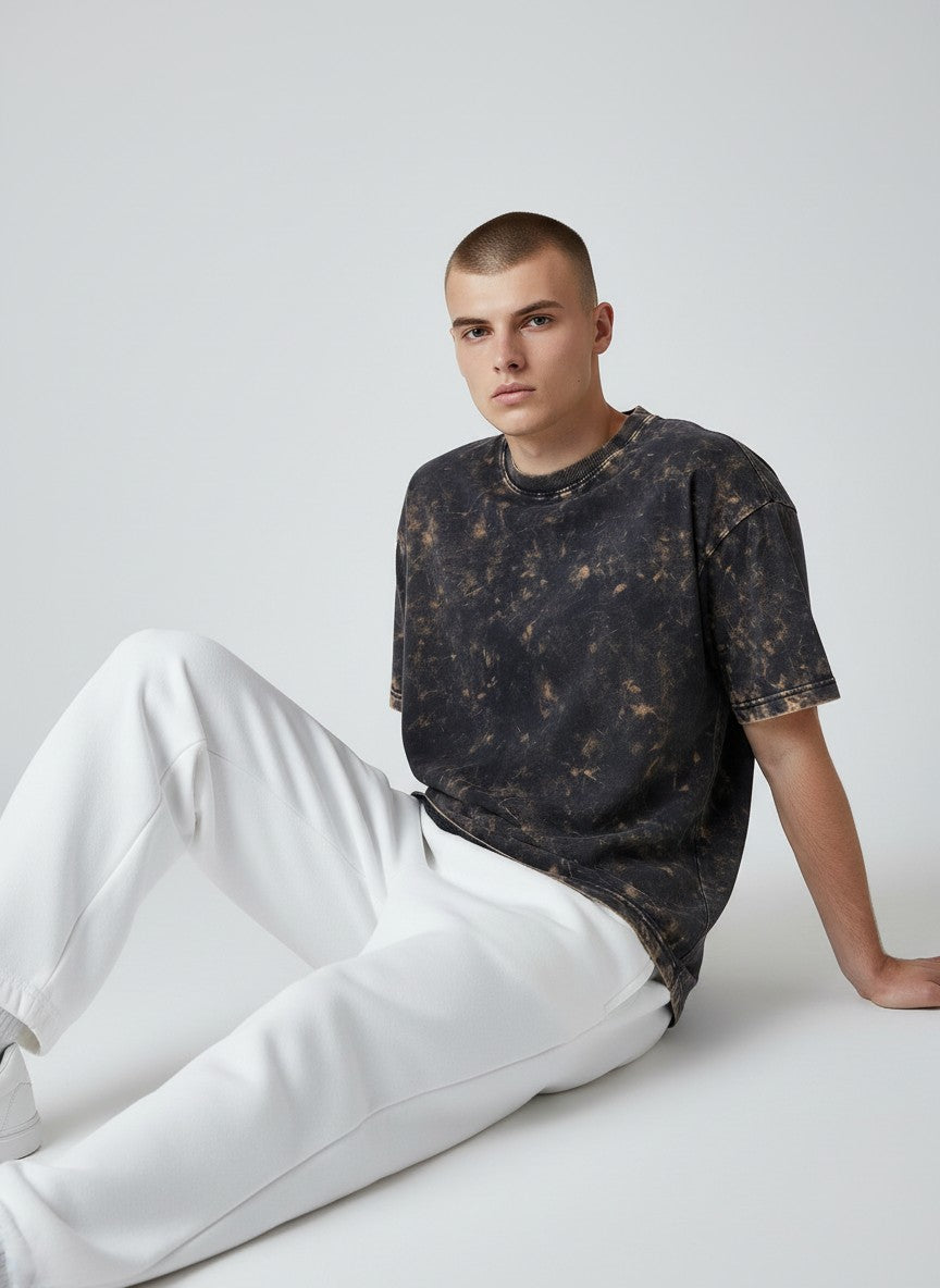 Premium 240 GSM Cotton Acid Wash T-Shirt