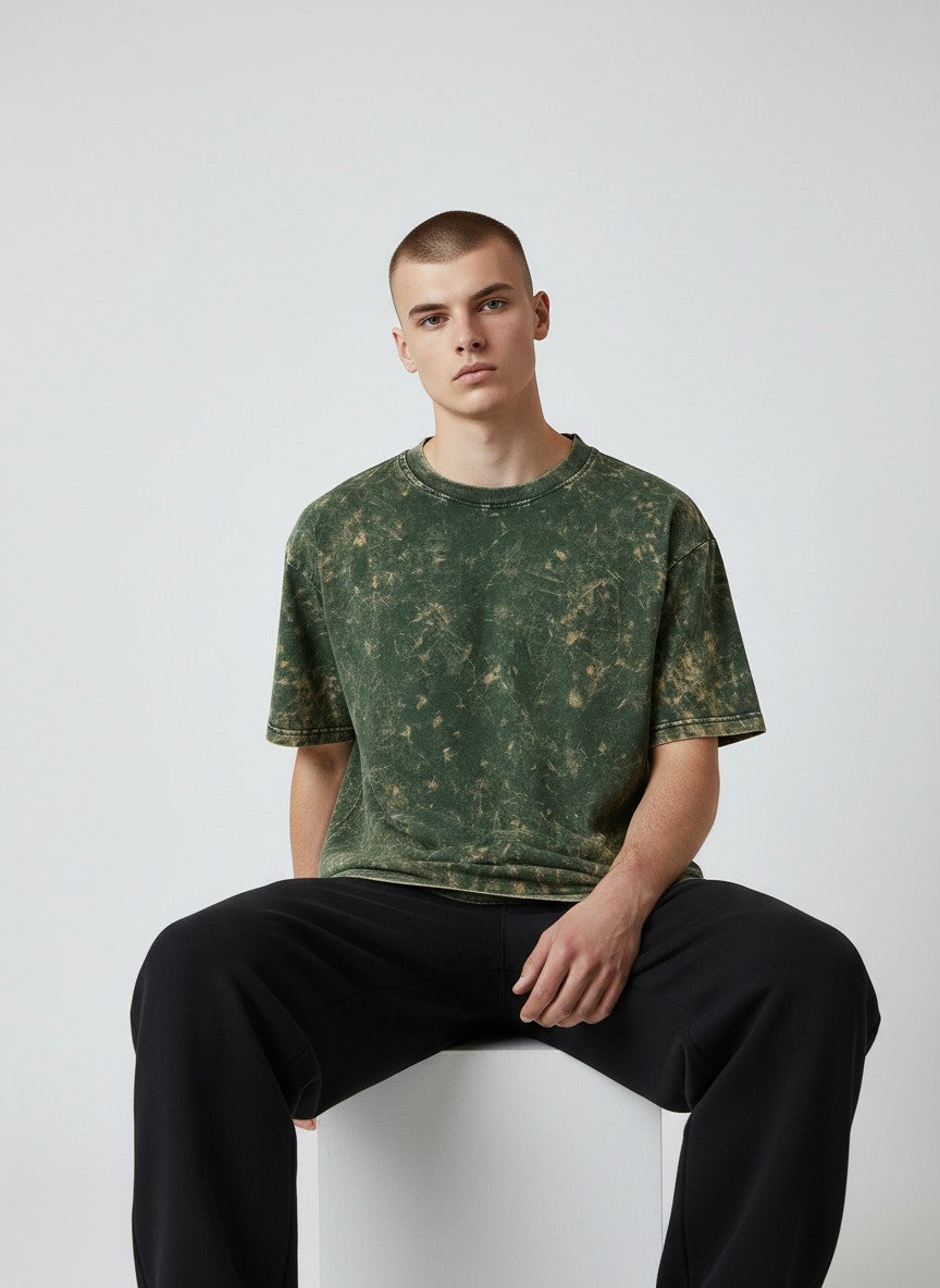 Premium 240 GSM Cotton Acid Wash T-Shirt