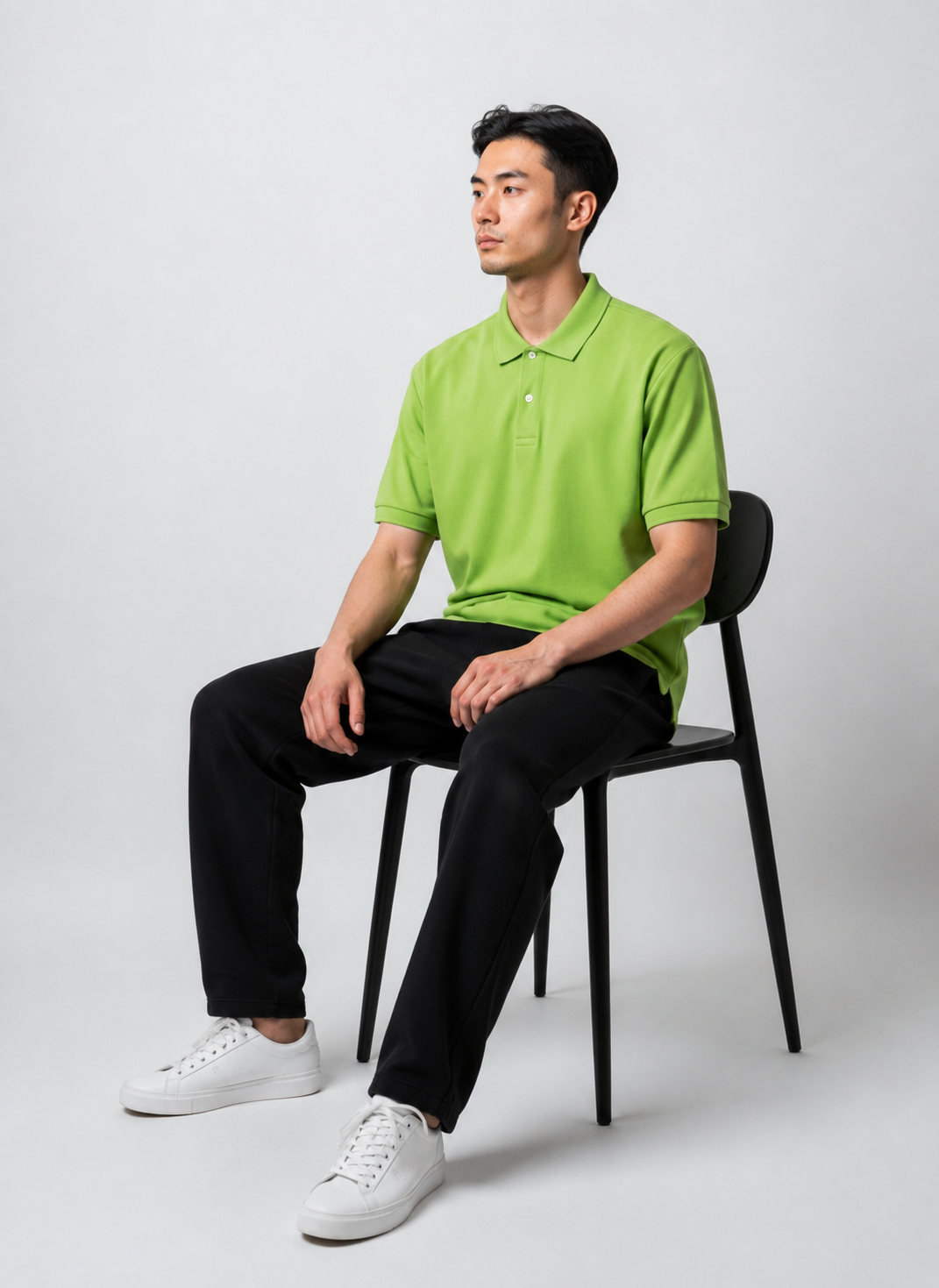 Lime Green Solid Premium Cotton Polo T-Shirt – 220 GSM | Classic Fit