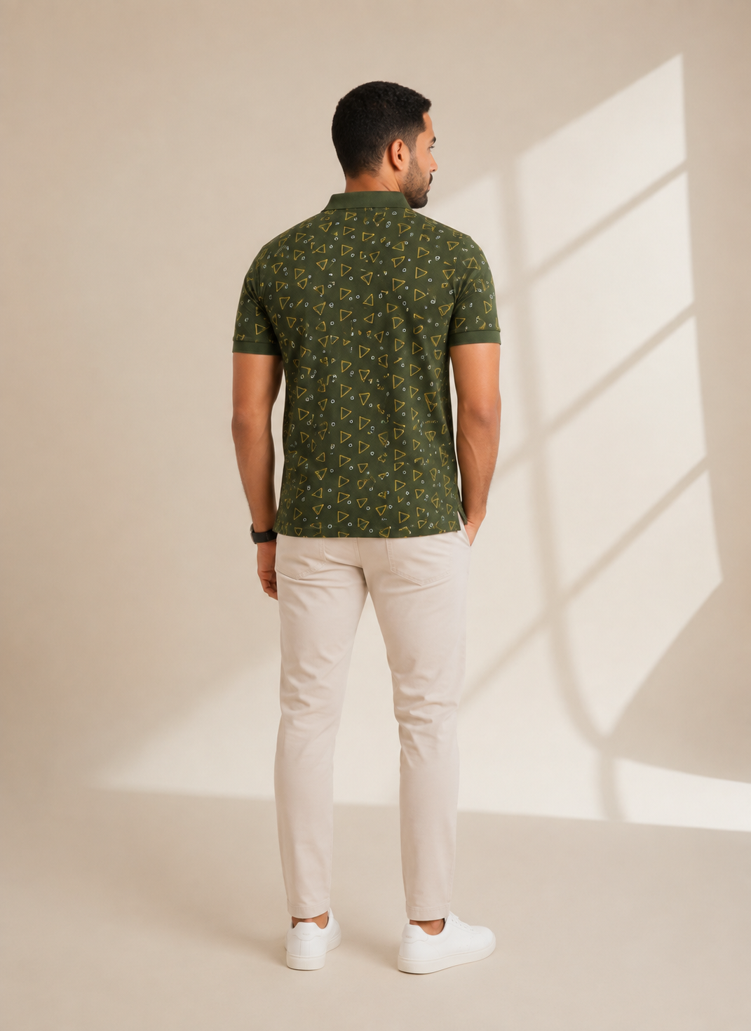 Olive Orbit AOP Polo(SET OF 4)