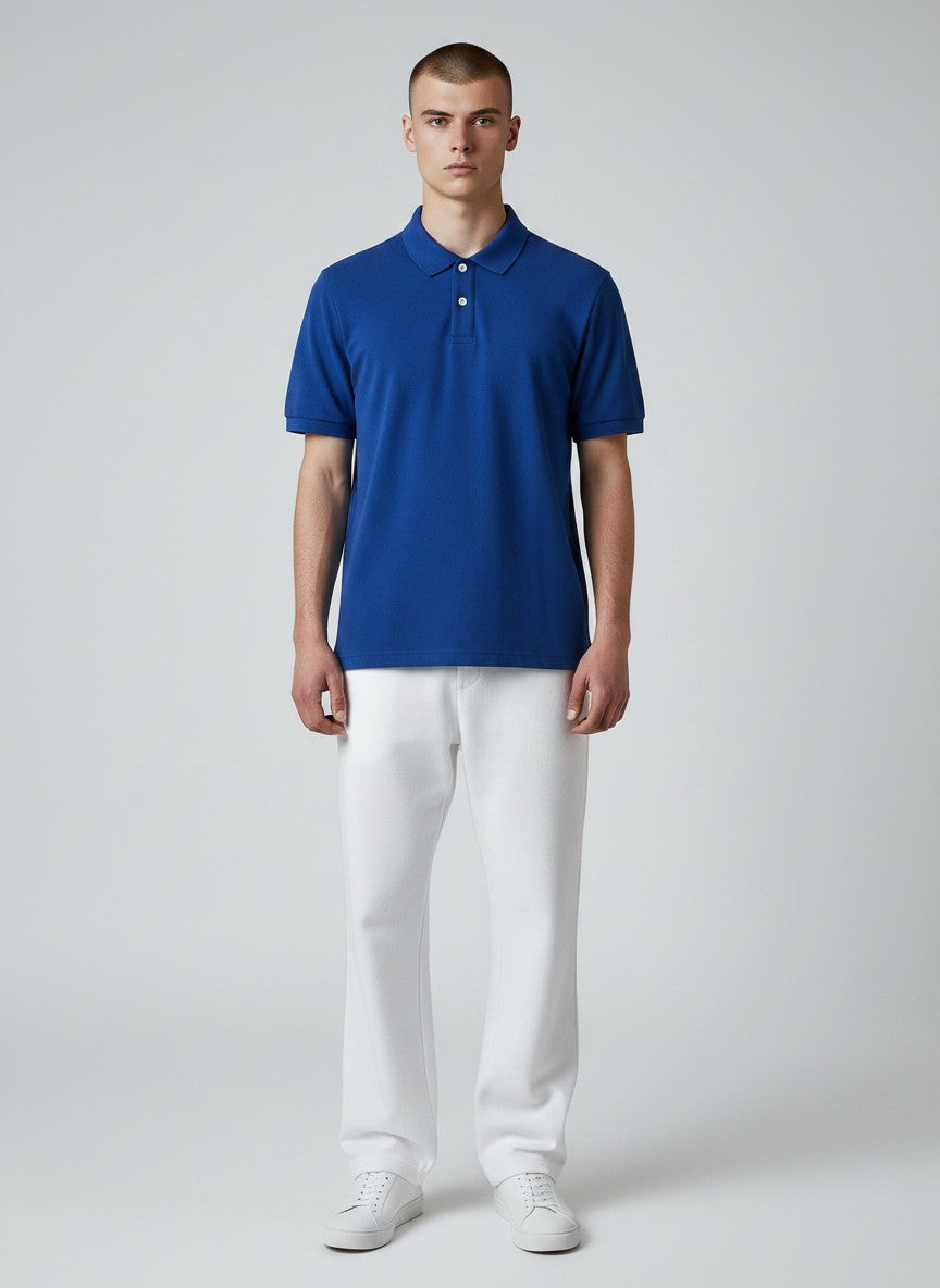Royal Blue Elite Cotton Polo – 240 GSM( SET OF 4)
