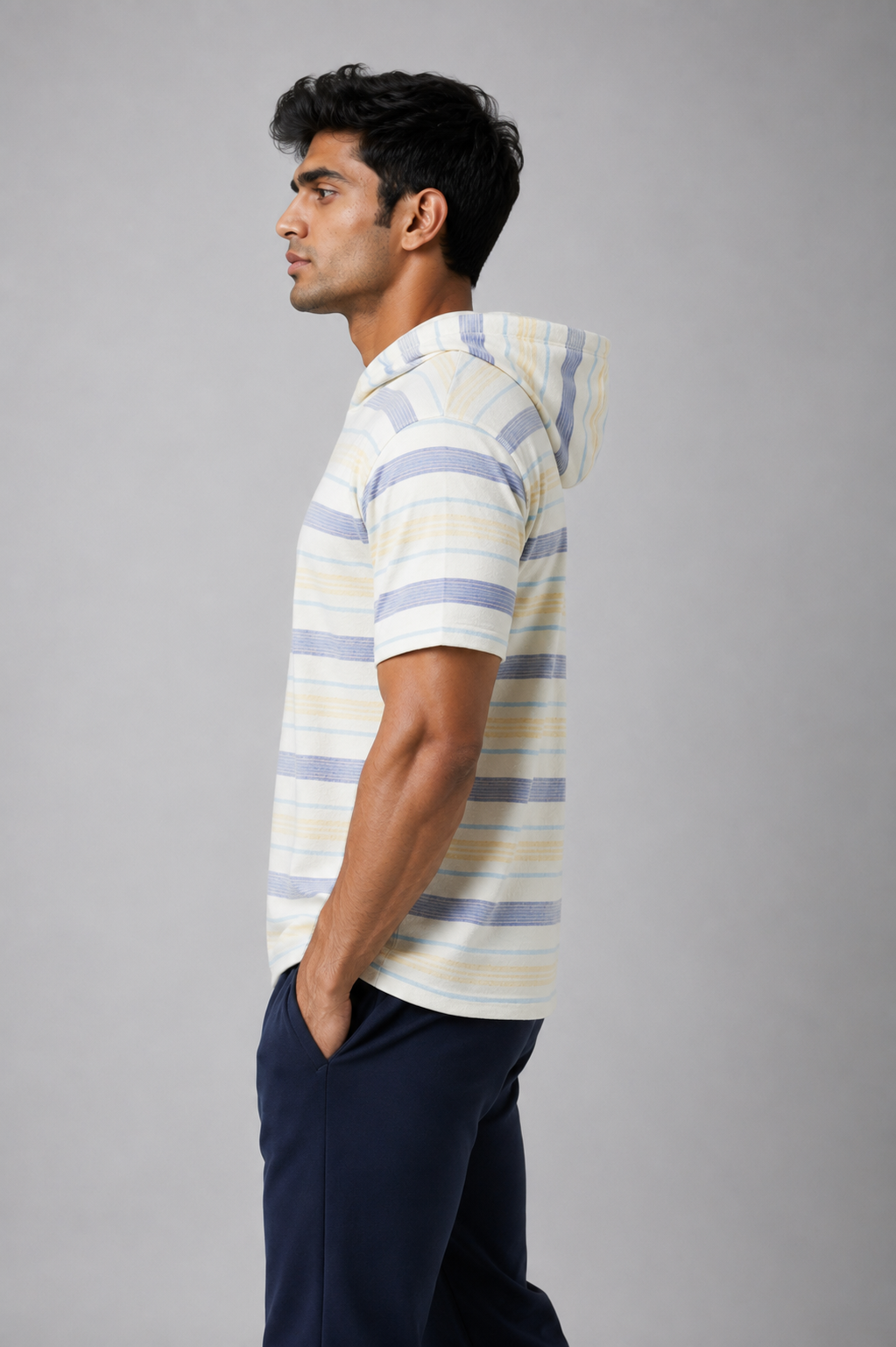 Coastal Stripe Heavyweight Half Sleeve Hoodie(SET OF 4)