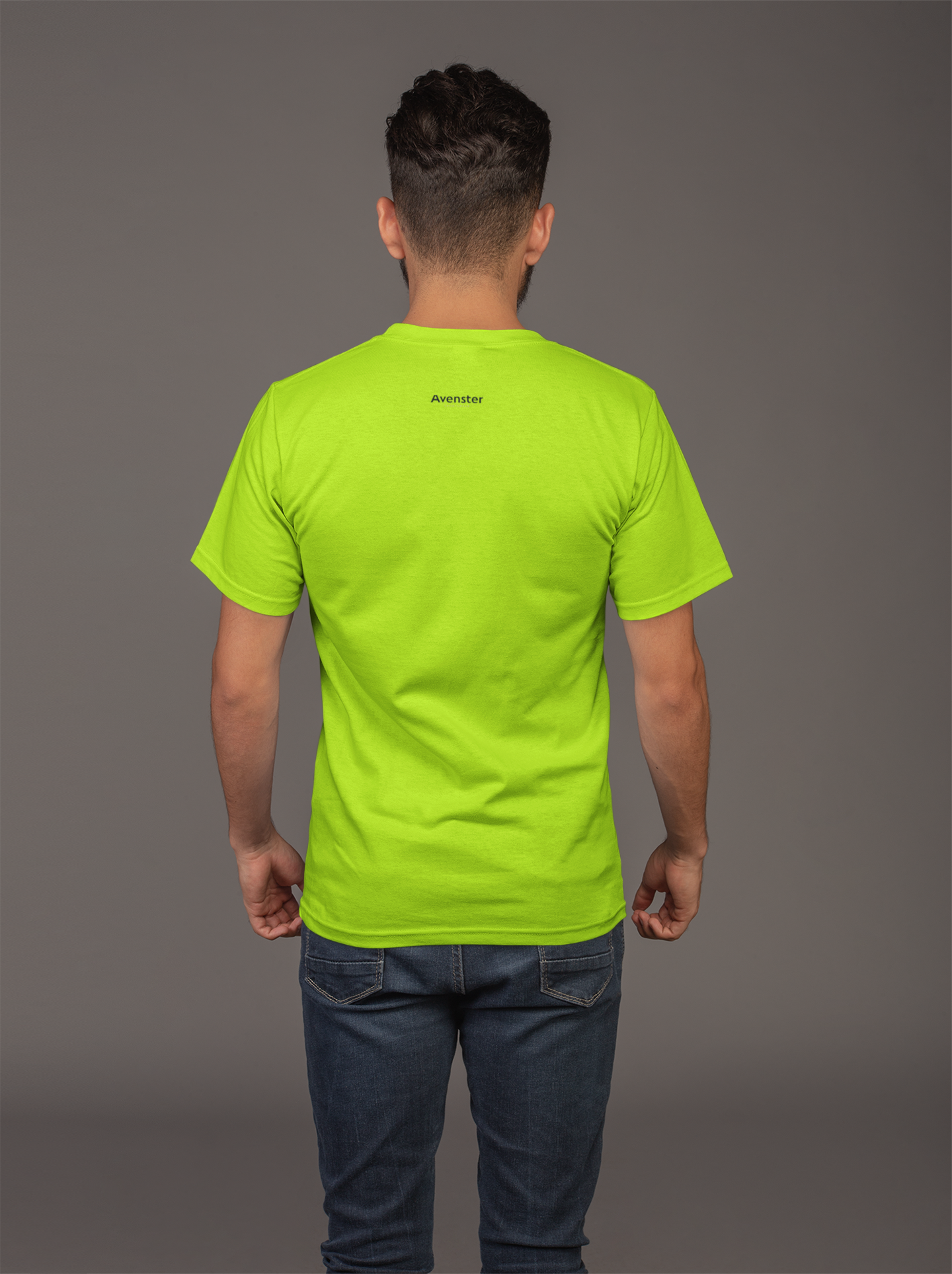 Avenster Neon Green Unisex Solid Cotton Crew Neck T-shirt (No Print or Logo)