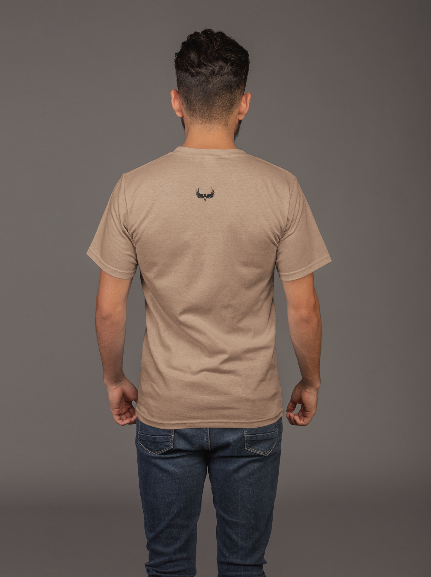 Avenster Light Brown T-shirt with Eagle Graphic Design