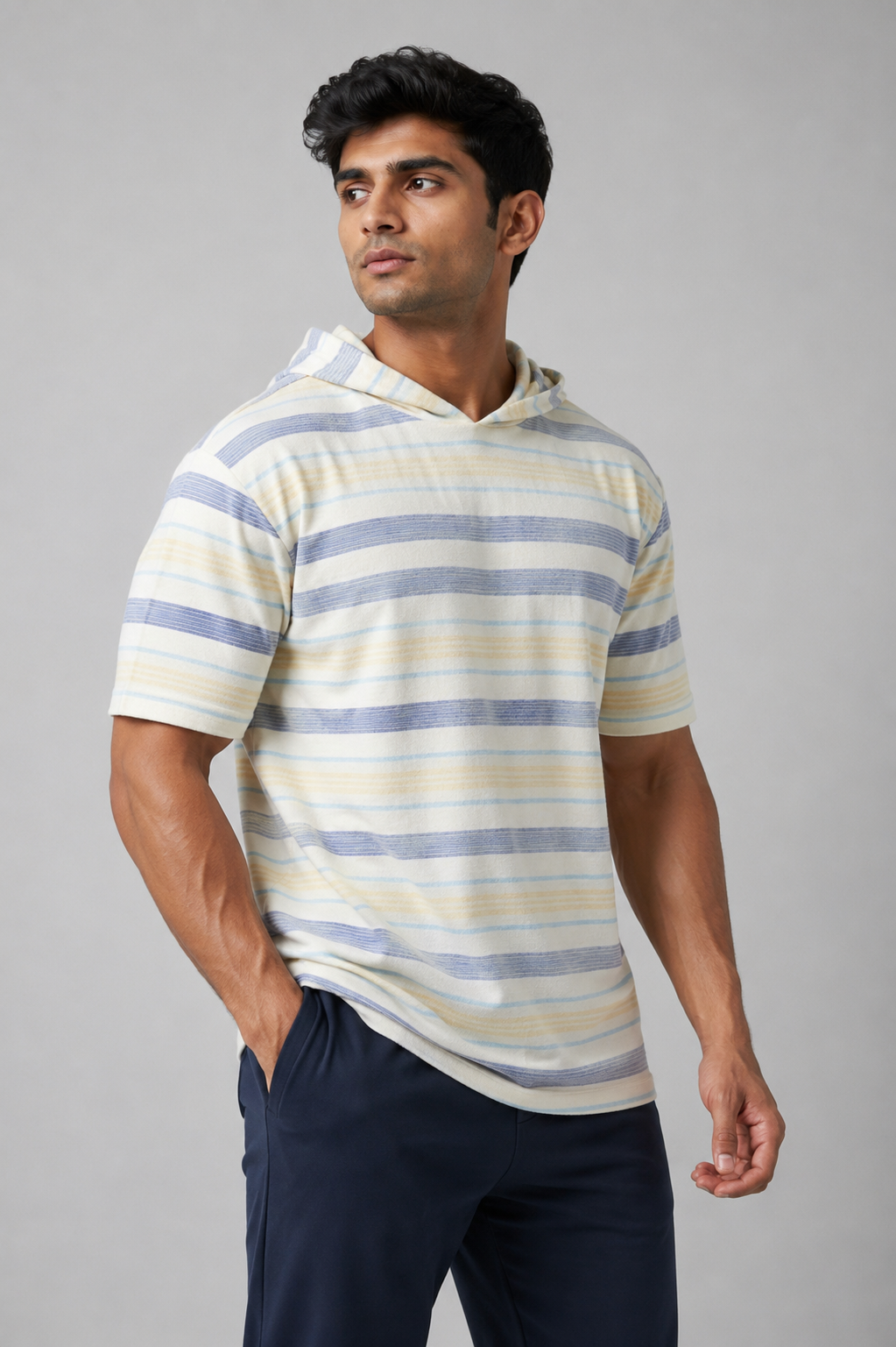 Coastal Stripe Heavyweight Half Sleeve Hoodie(SET OF 4)