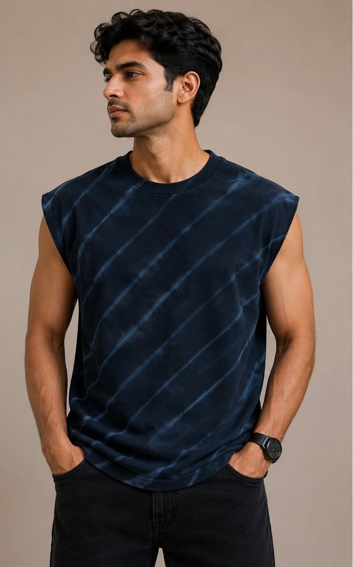 Midnight Pulse Acid Wash Sleeveless Tee