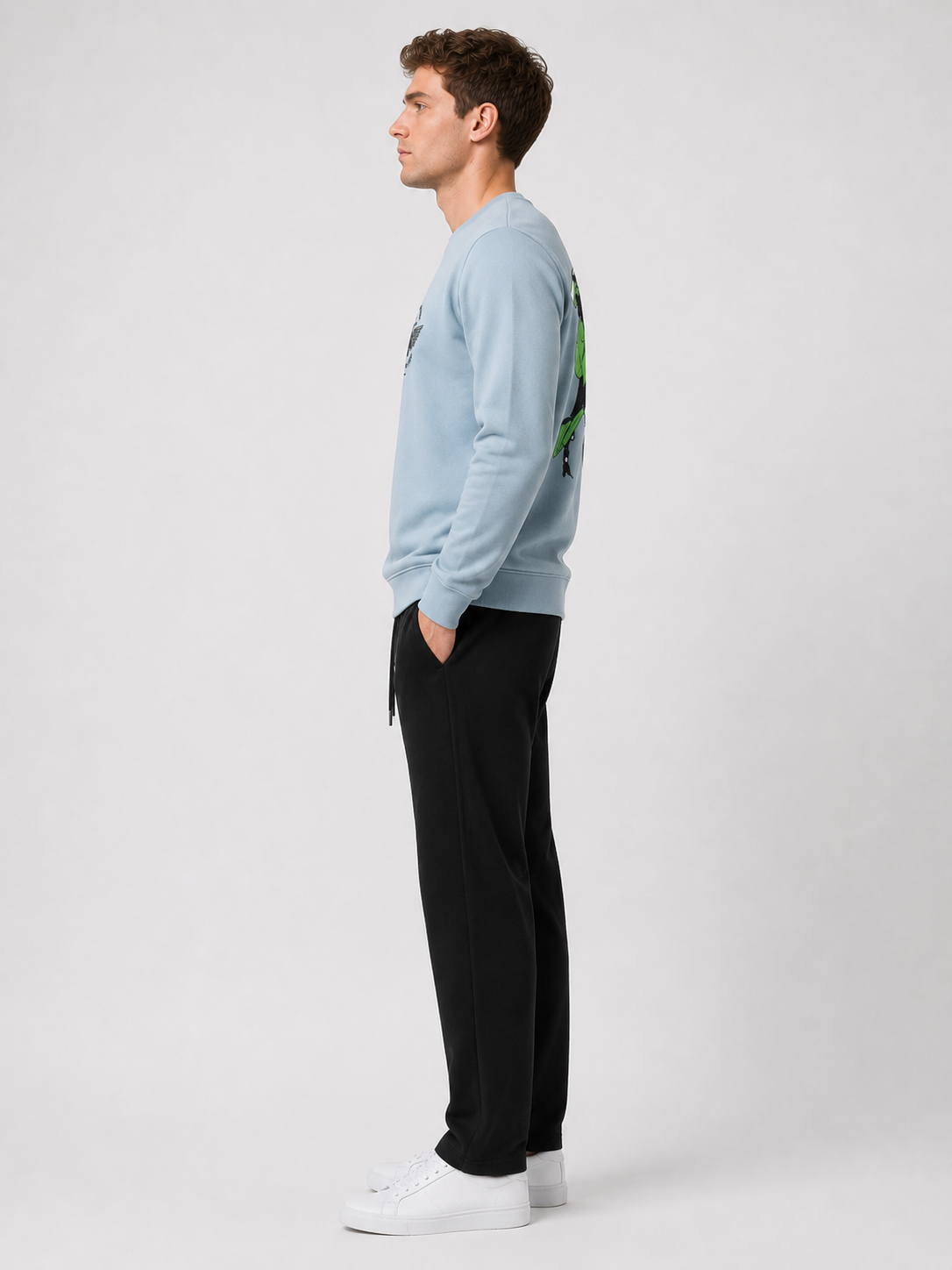 Ice Blue Eagle Rider – 320 GSM Cotton Sweatshirt