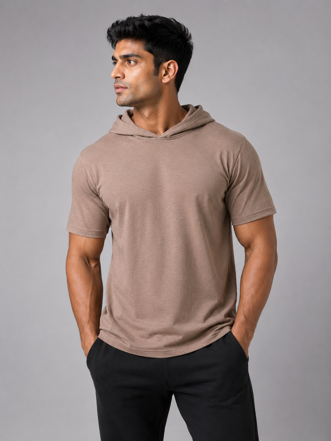 Earth Tone Heavyweight Half Sleeve Hoodie(SET OF 4)