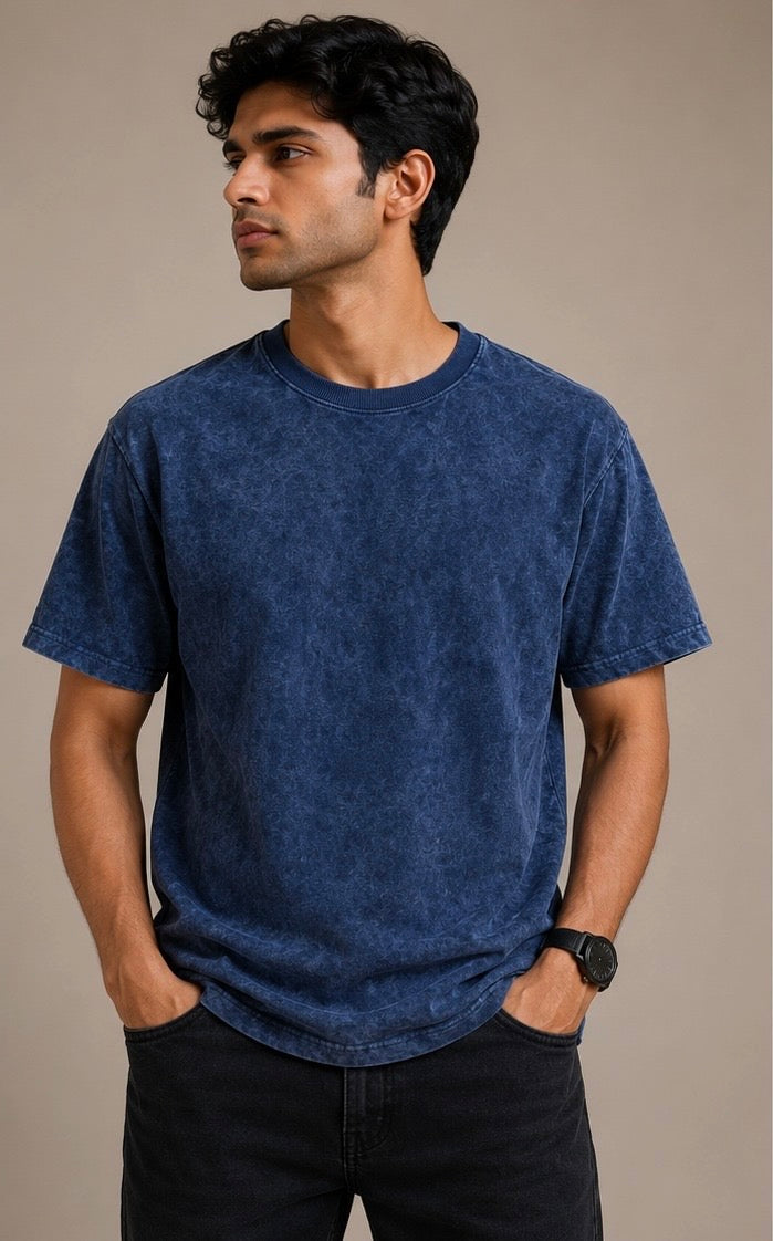 Indigo Stone Acid Wash Tee(SET OF 4)