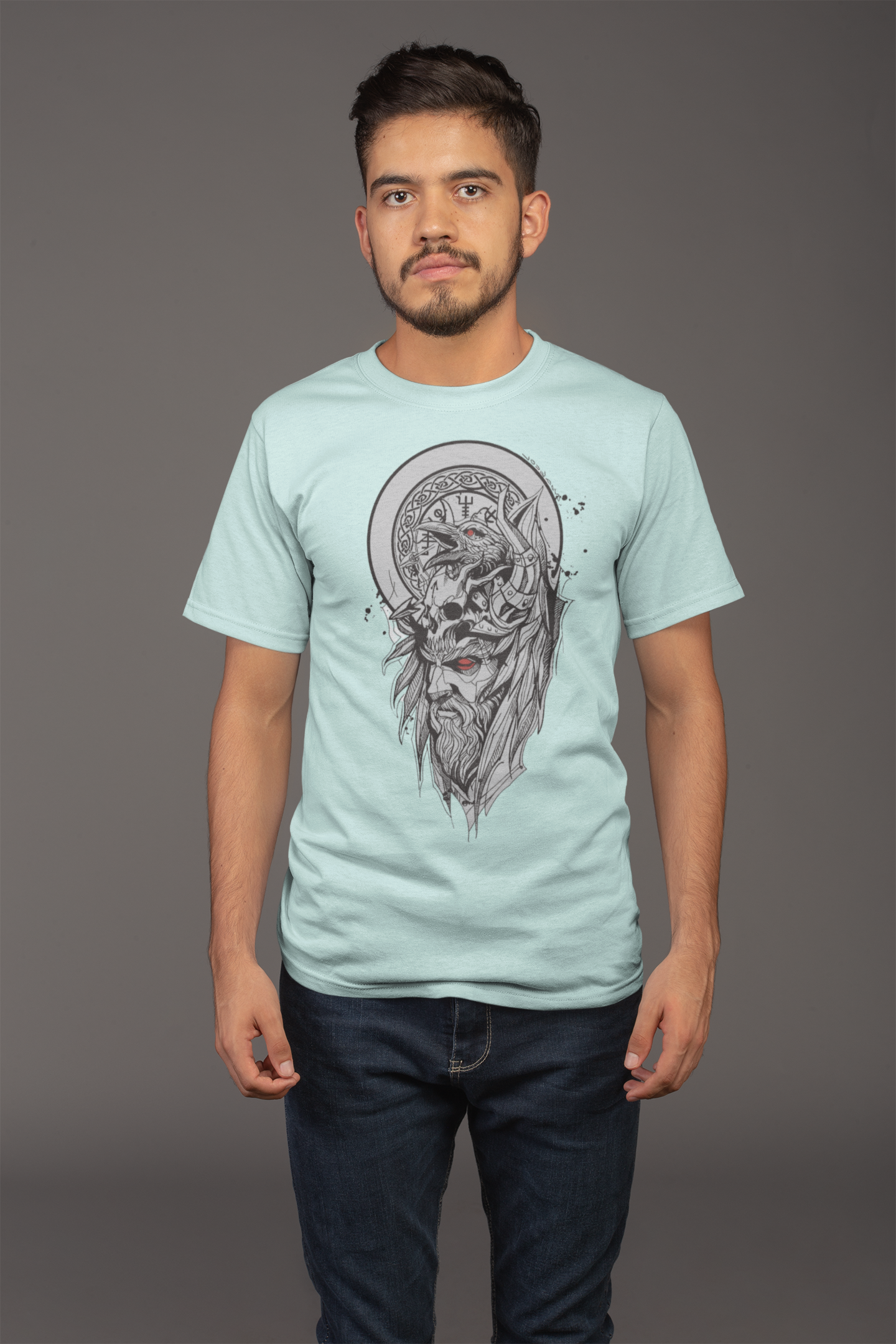 Avenster Ice Blue Graphic Print T-shirt
