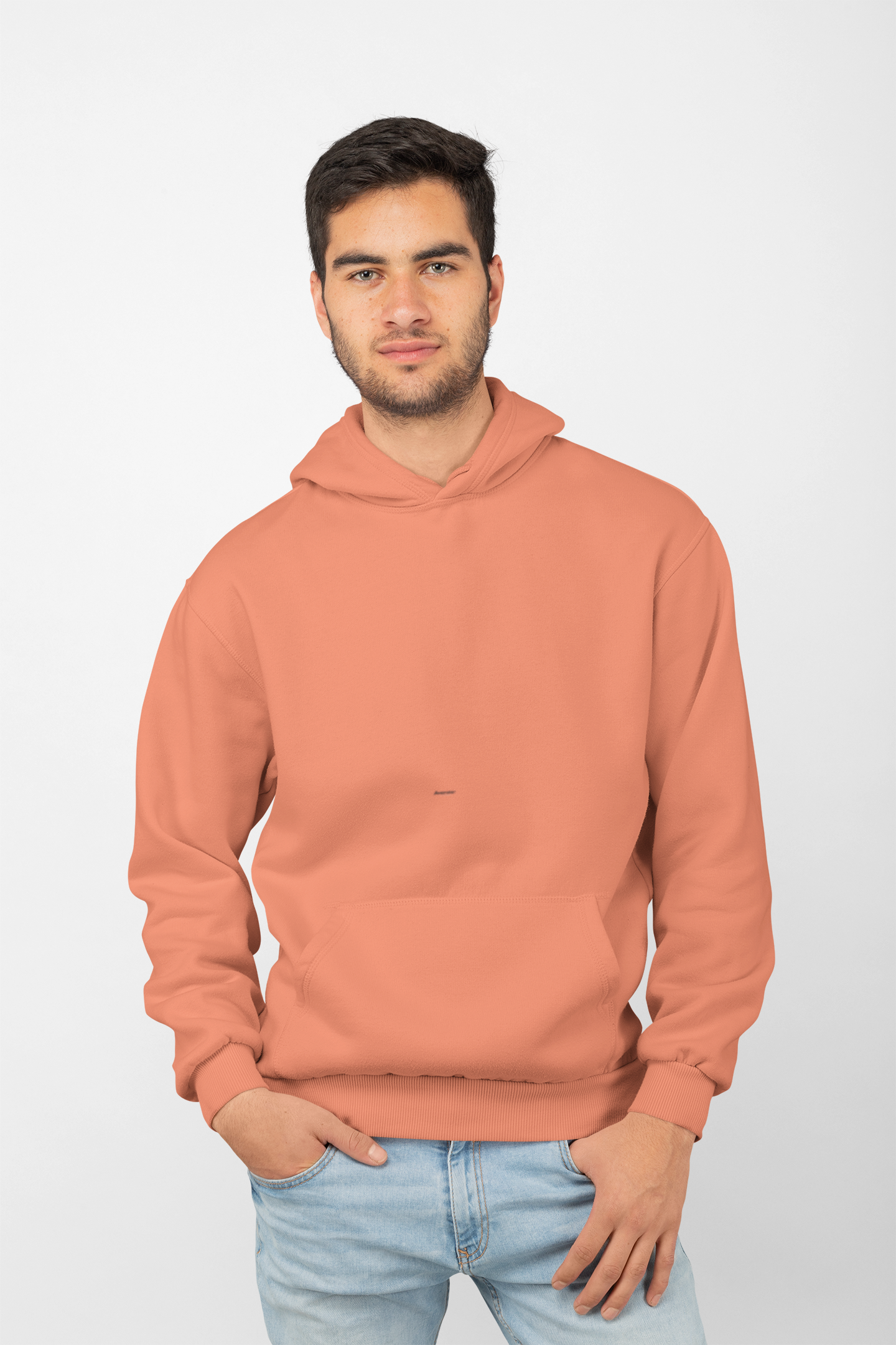 Avenster Cotton Orange Solid Hoodie