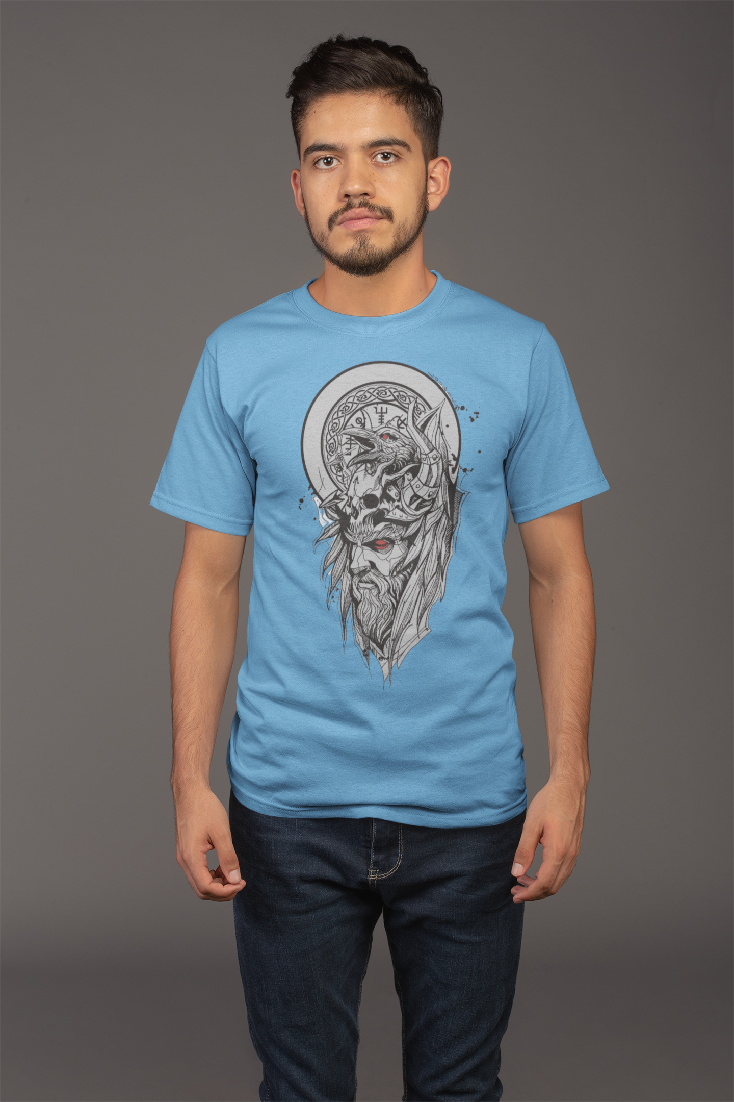 Avenster Blue Graphic Print T-shirt