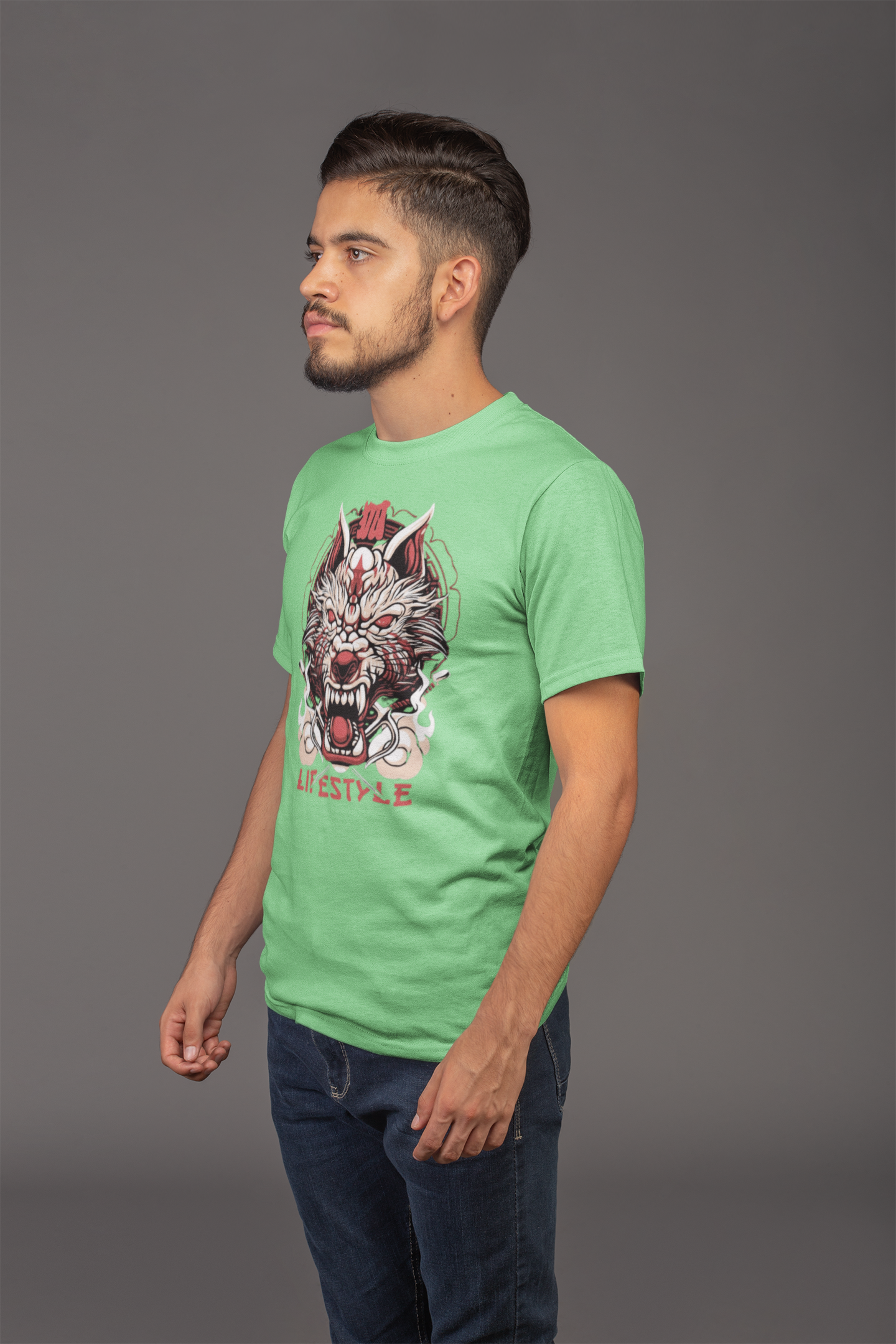 Avenster Green T-shirt with Dragon Print